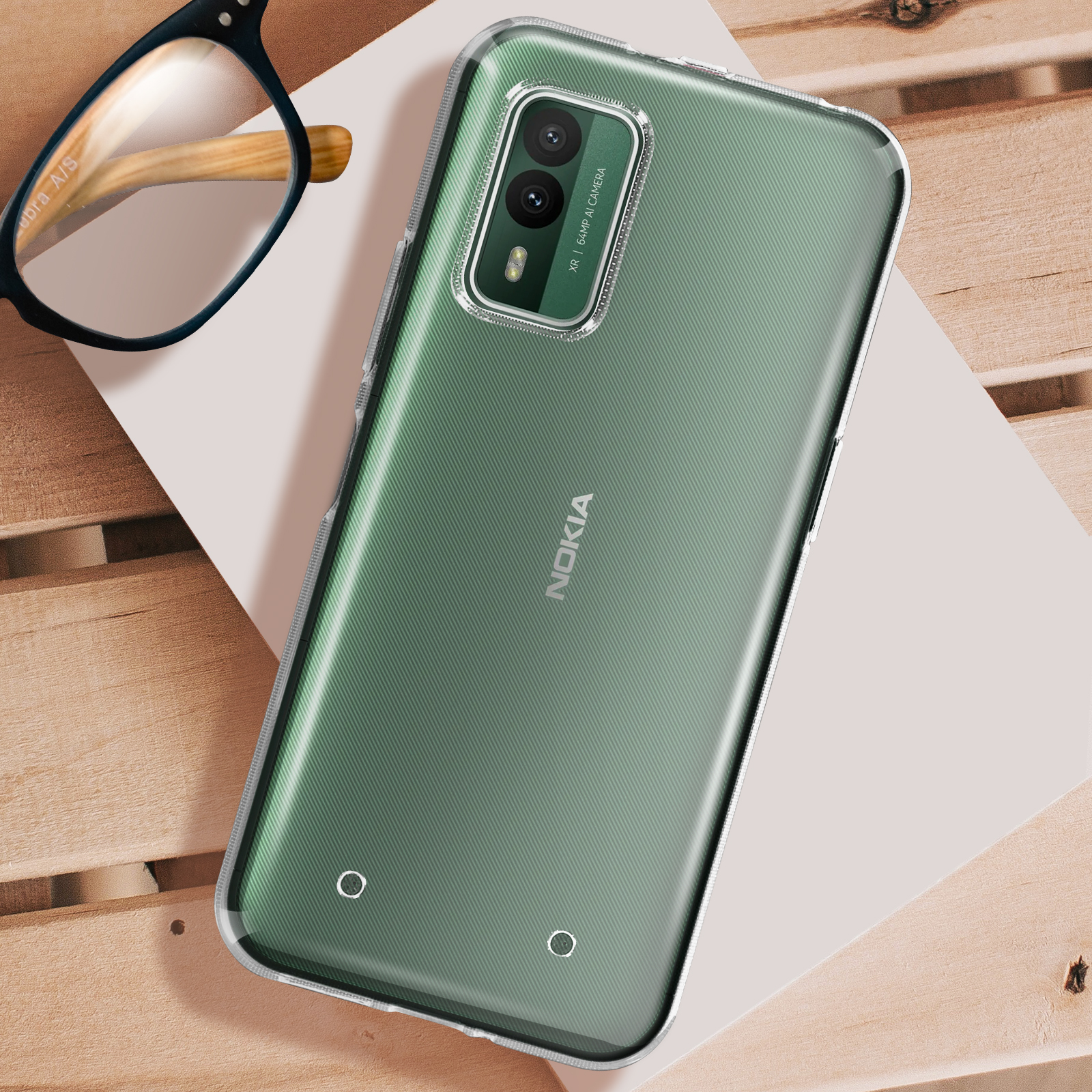 Imak Nokia X20 - Cover in silicone con pellicola trasparente