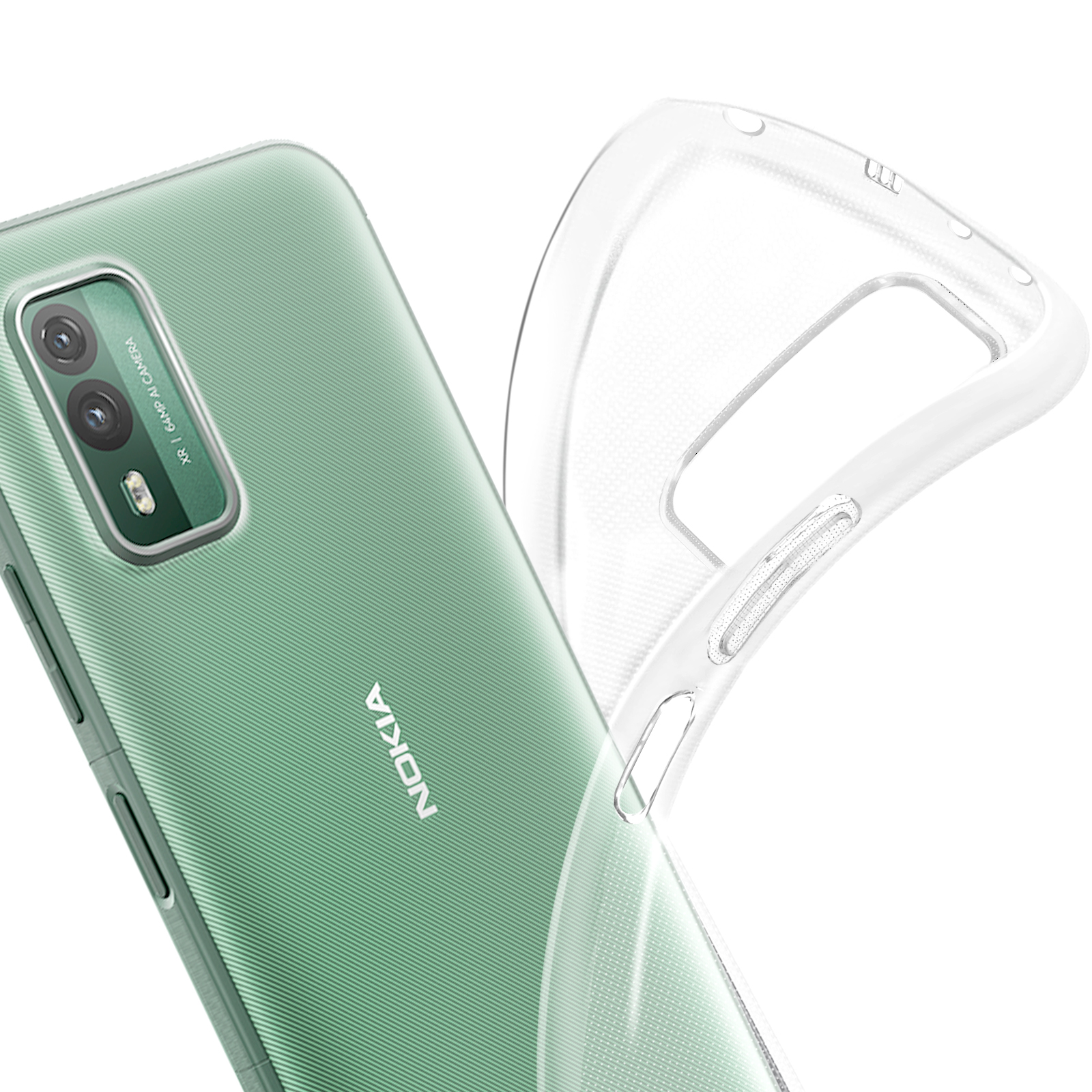 Aikcks For Nokia XR21 5G Phone Case TPU Transparent Soft Protective Cover With Four