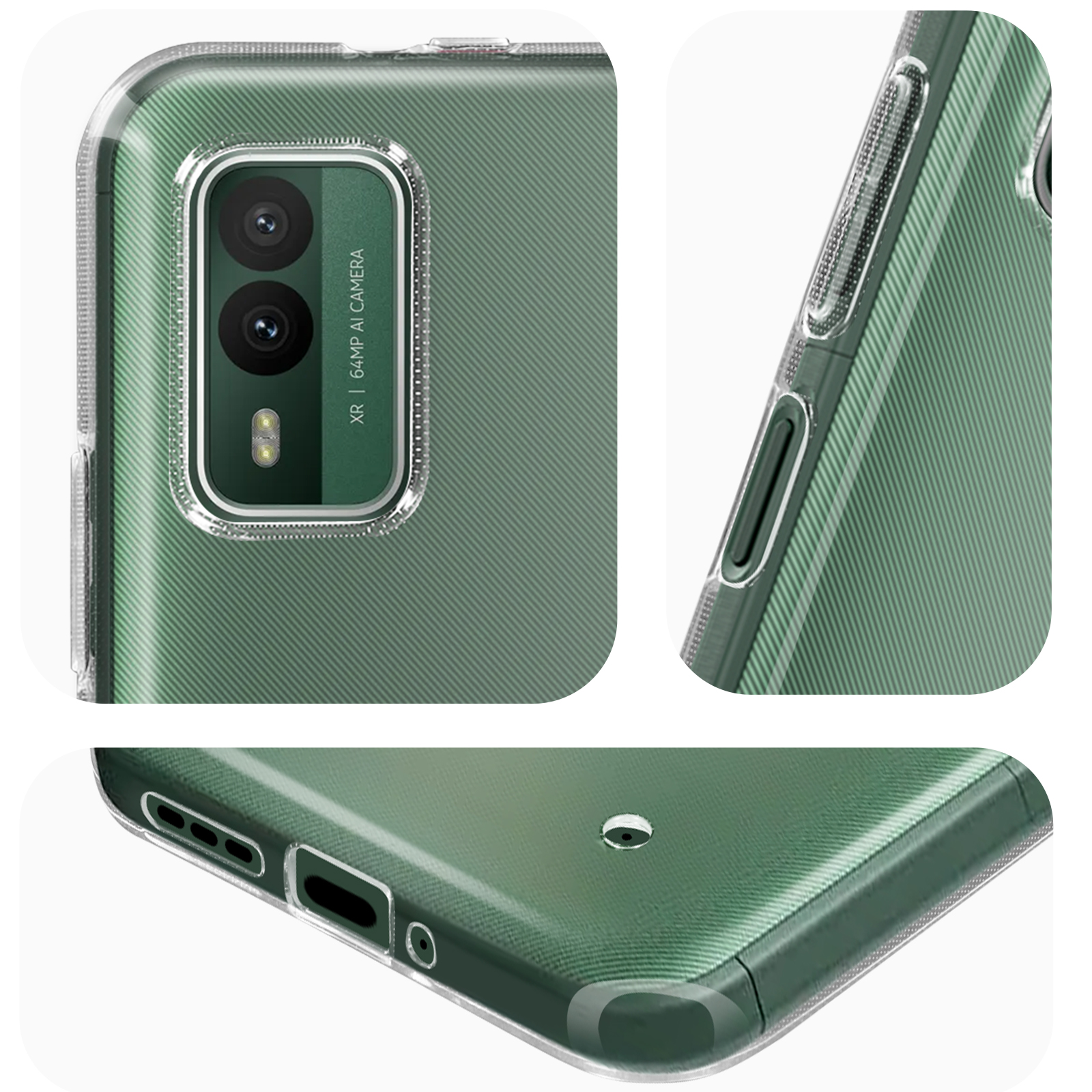Sunrive Cover compatibile con Nokia X20, Custodia Case in molle Trasparente silicone Morbida Flessibile Antigraffio protettiva back custodie(Q albero