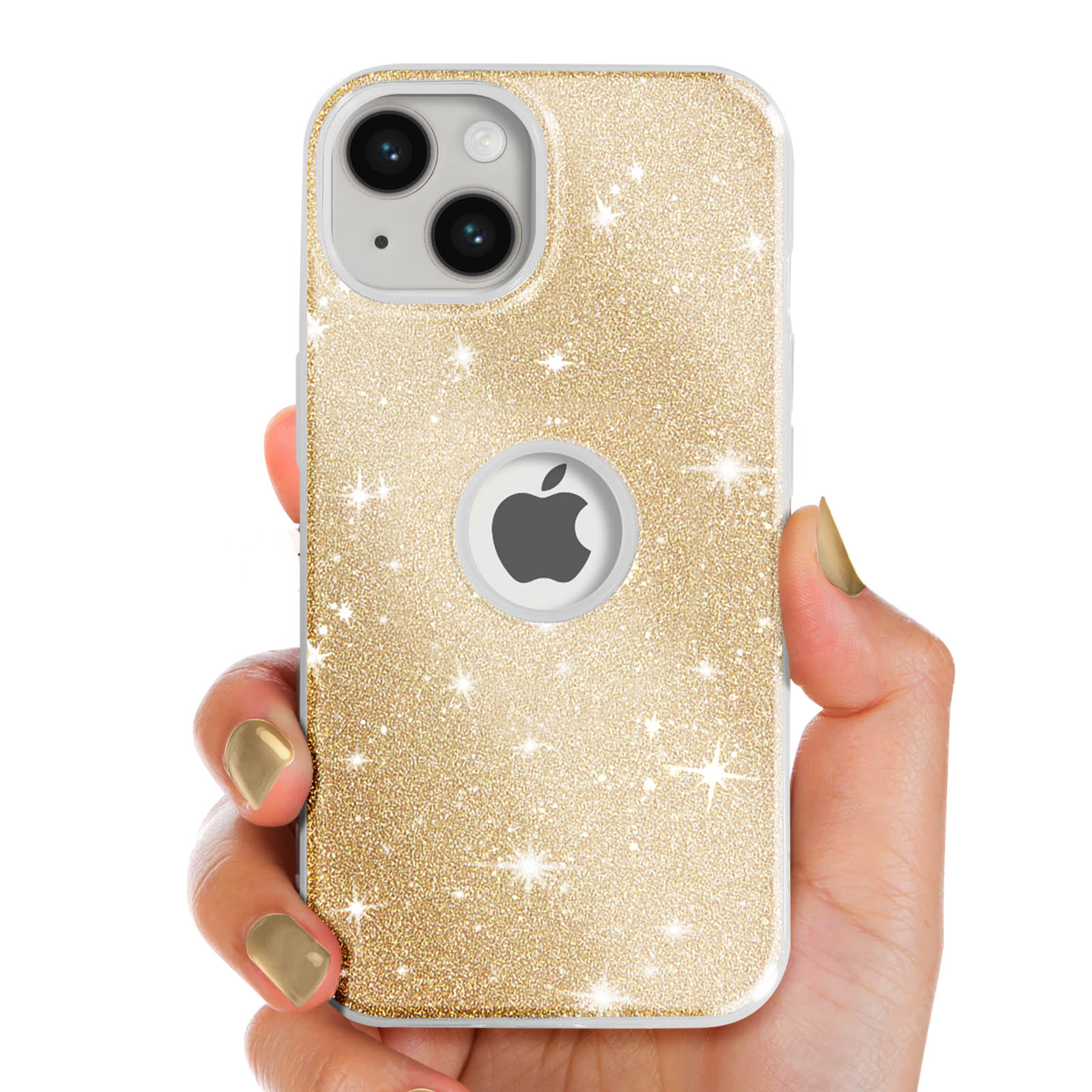 ZTOFERA per iPhone 14 Pro Max, Custodia di Lusso con Paillettes Bling e Scintille, Telefono Durevole in TPU, Resistente agli Urti, Protezione Anti-Caduta per Ragazze e Donne - Bianco