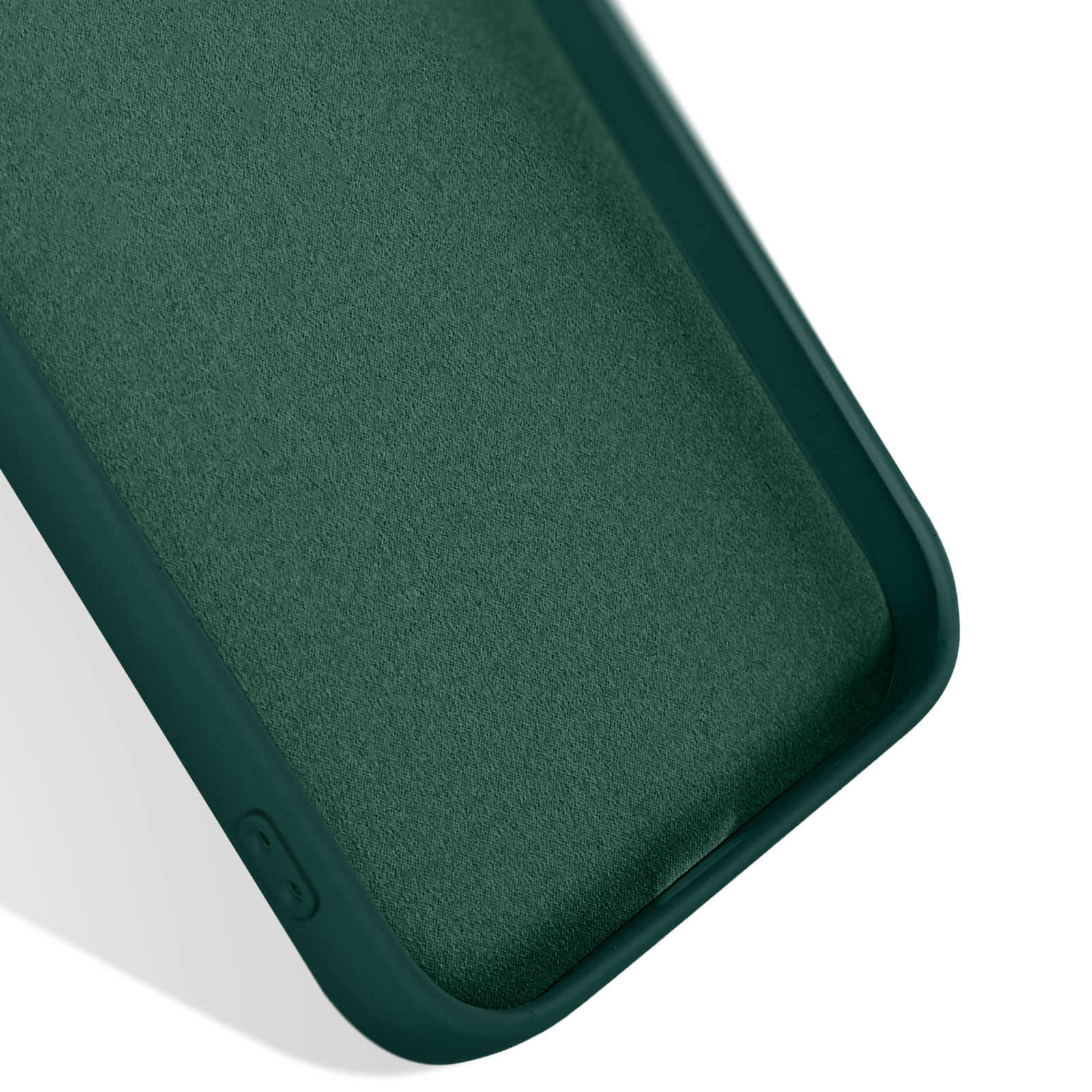 Mixroom - Cover Custodia Per iPhone 13 Mini In Silicone TPU Opaco Con Bordi Piatti Colore Verde Foglia Fantasia CAGNOLIO ELEGANTE 1063