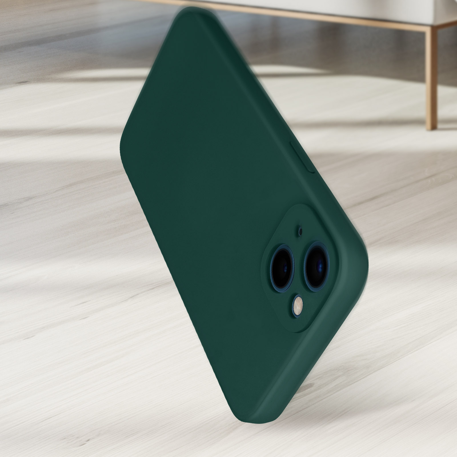 Custodia In Silicone Per IPhone 13 Pro | KPPIT Ultra Sottile Con Microfibra | Antigraffio E Bordi Rialzati | Colore Rame Verde | Ricarica Wireless - 3