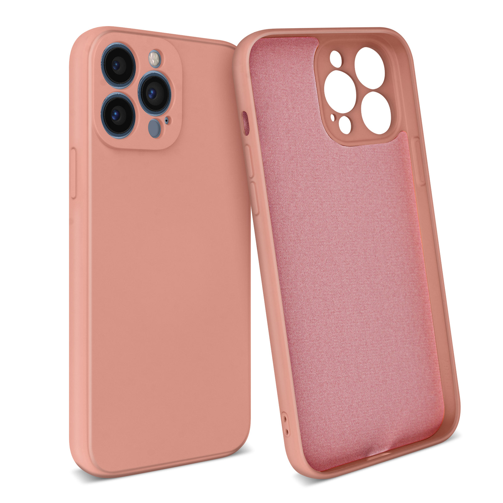 Apple iPhone 13 Pro Max halbsteife Silikon Handyhlle mit Soft-Touch Design  - Rosa - German