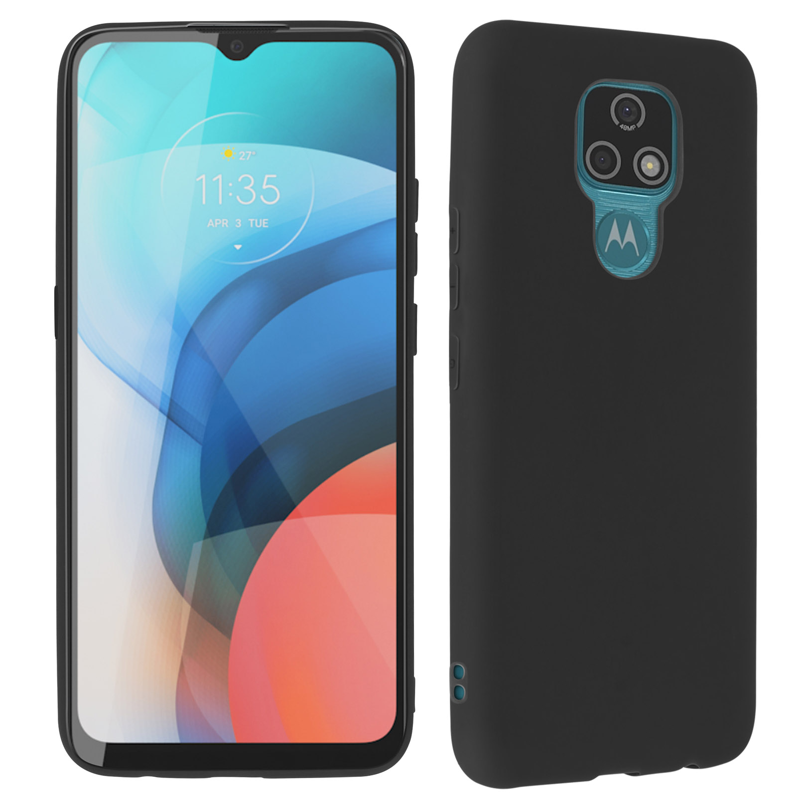 Custodia Portafoglio In Pelle PU Per Motorola Moto E7 Power - Morbida Con Slot, Supporto E Chiusura Magnetica - Nero - 2