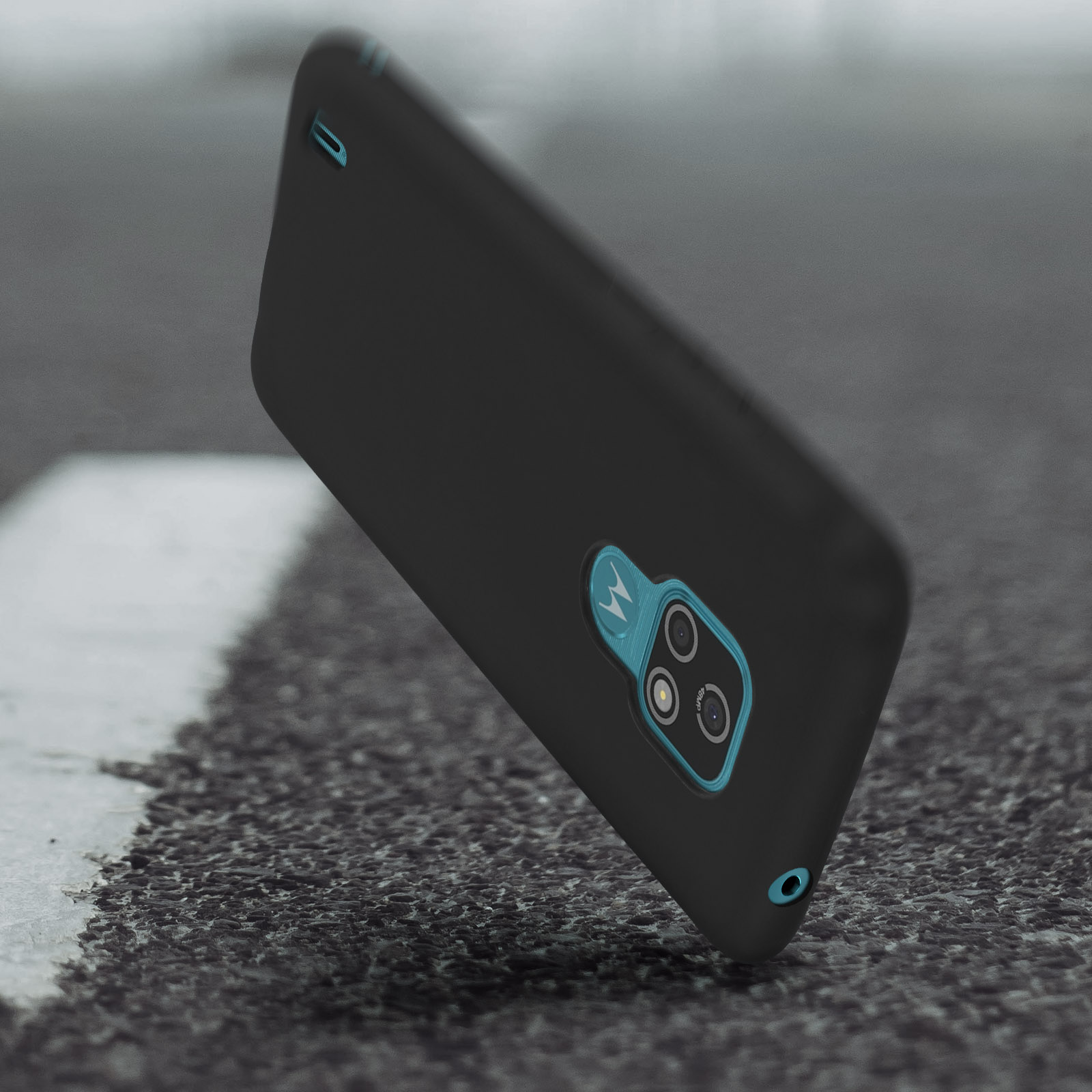 TIANCI Cover per Motorola Moto E7 Power, Portafoglio Case in Pelle PU Bicolore Impiombata, 3 Slot per Schede Funzione Staffa Antiurto Flip Custodia per Motorola Moto E7 Power-Nero