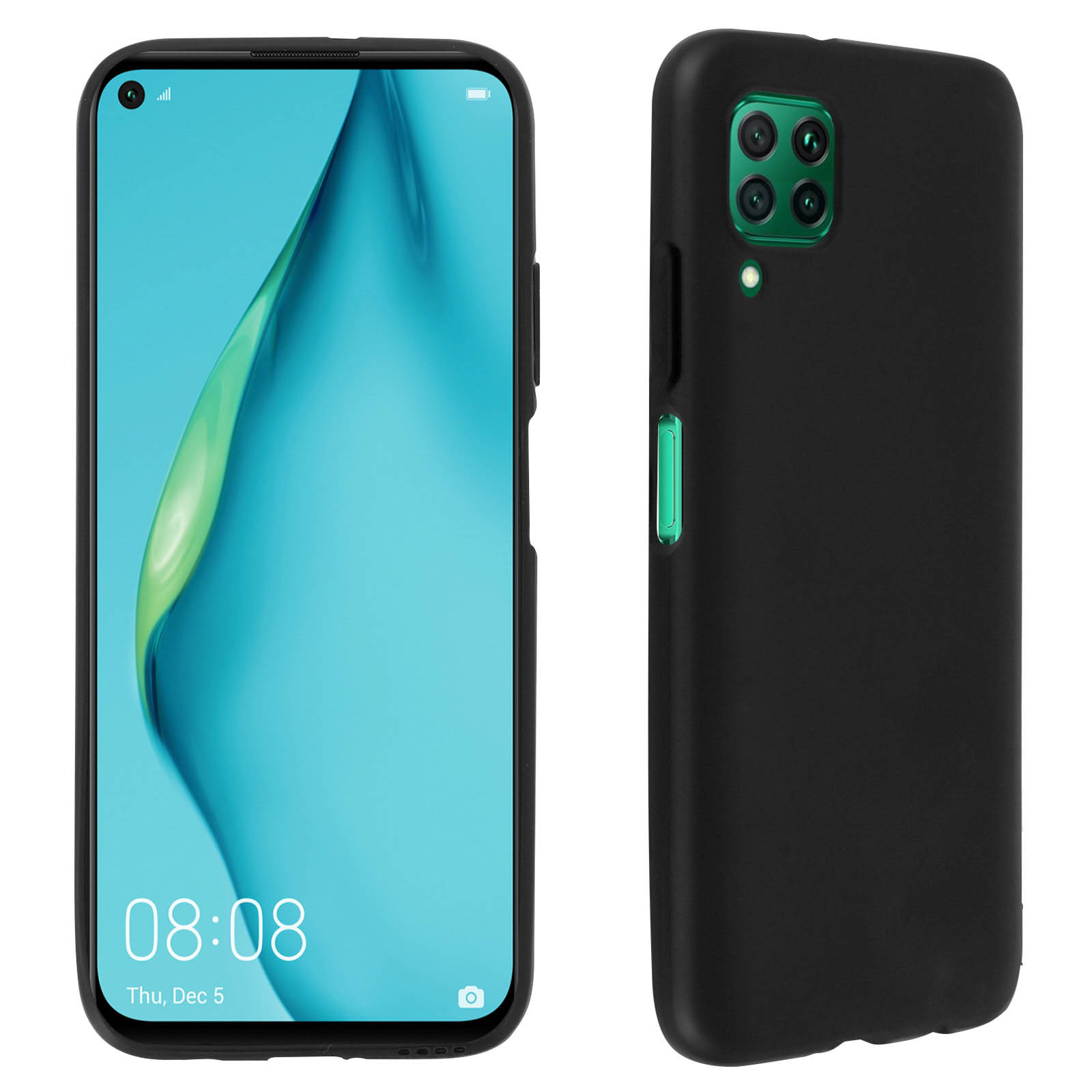 Custodia NALIA per Huawei P40 con Cordino - Cover Nera Anti-Caduta