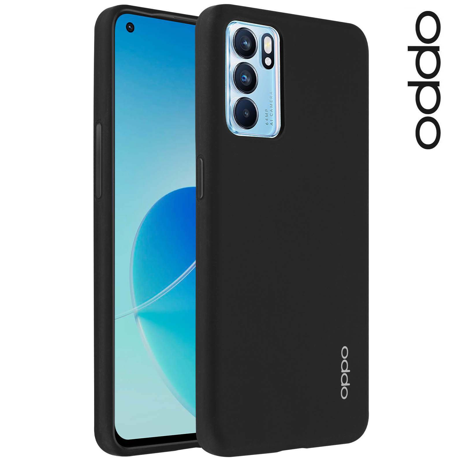 Cover originale Oppo per Oppo Reno 6 5G Semi-Rigida Soft Touch - nera - Italiano