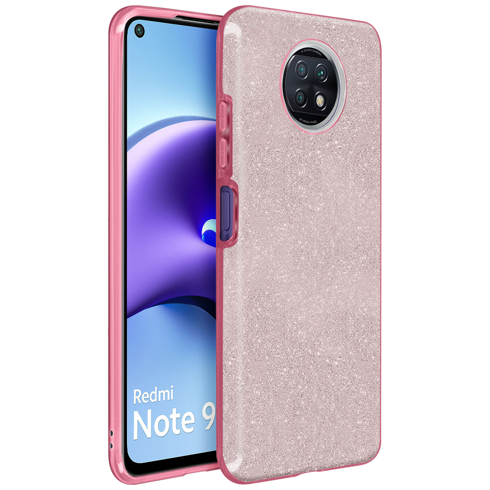 ALAMO Cover In Vetro Sfumato Per Xiaomi Redmi Note 9T 5G, Custodia Ibrida TPU + Vetro Temperato, Protezione Antiurto, Ricarica Wireless, Colore 4 (Sfumato)
