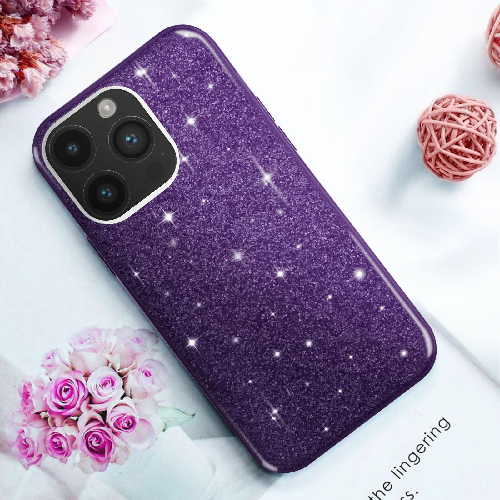 Etuano Custodia In Silicone Per IPhone 14 Pro – Morbida Al Tatto, Protezione Integrale Con Microfibra E Fotocamera Protetta. Colore Viola Sottile Ed Elegante!