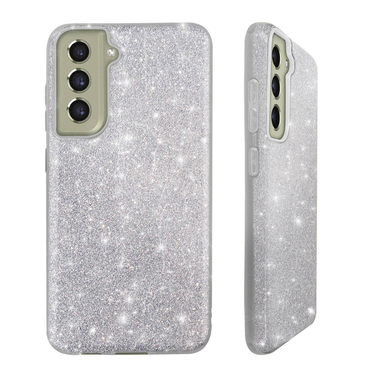 Custodia per Samsung Galaxy S21 5G, custodia protettiva in silicone TPU bumper a fantasia con supporto ad anello Crème