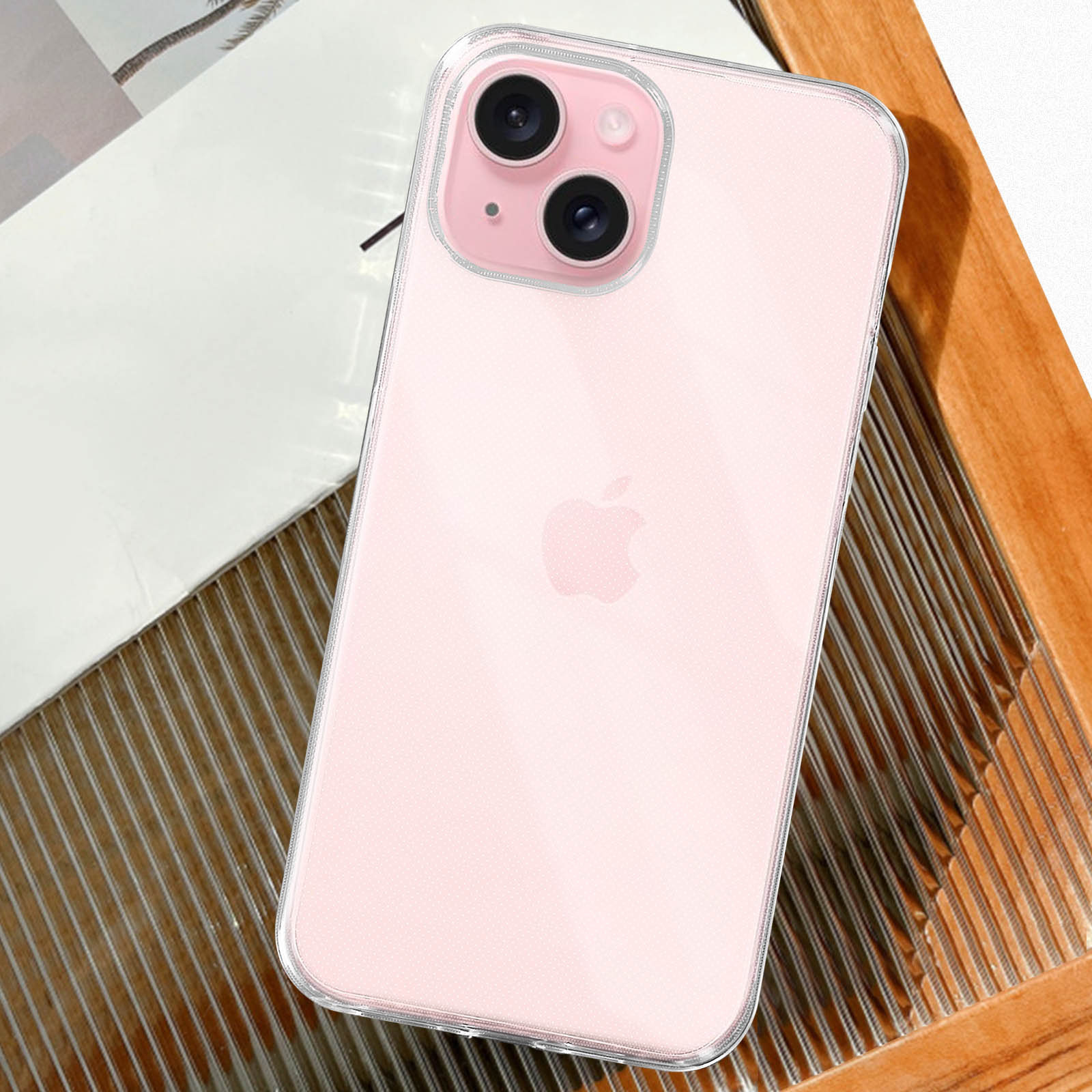 Custodia Silicone Trasparente Ultra Sottile Cover Morbida LD4 Per Apple Iphone 15 Pro Nero 637542