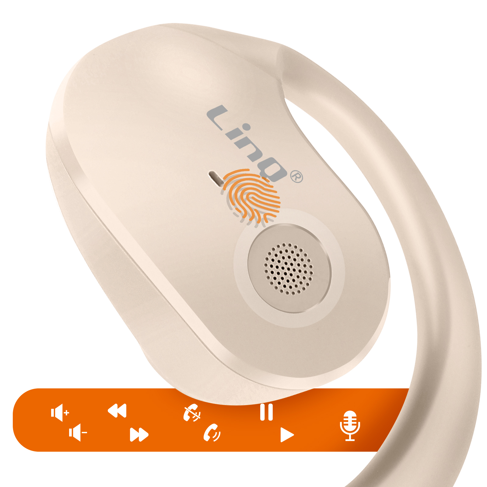 Cuffie Wireless A Clip Con Gancio Regolabile – Bluetooth 5.4, Suono Spaziale, 36 Ore Di Autonomia E Silicone Morbido (Rosso) - 3