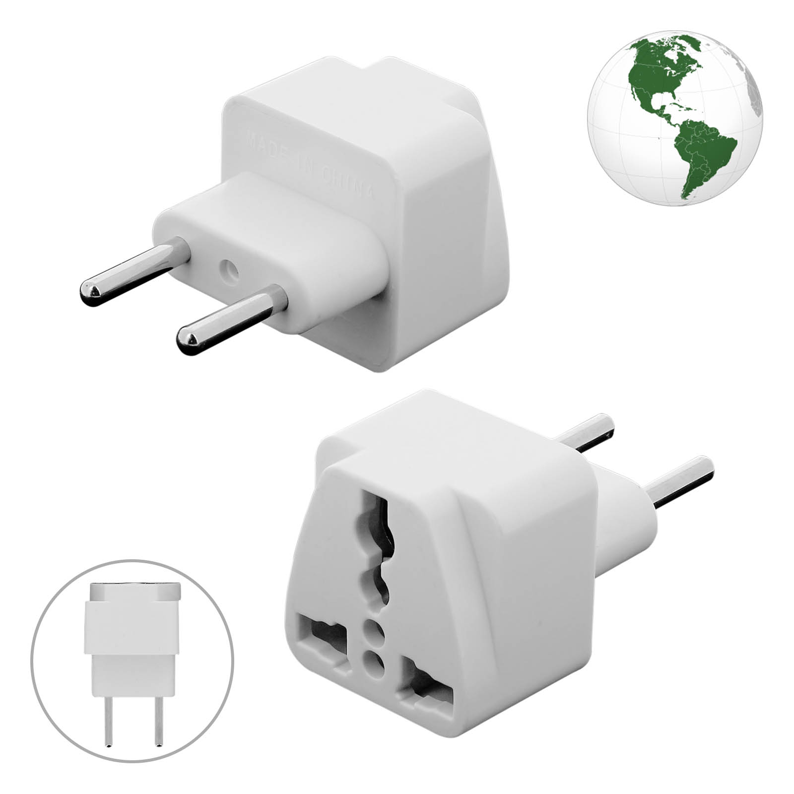 Adaptateur De Voyage Universel - Prise Femelle Française 16A+T - Compatible USA, UK, Italie, Suisse, Chine