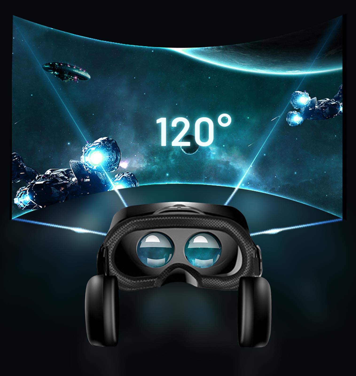 Visore VR FIYAPOO Con Cuffie HiFi – Occhiali 3D Per Smartphone 4,7-6,7 Pollici, Film E Giochi