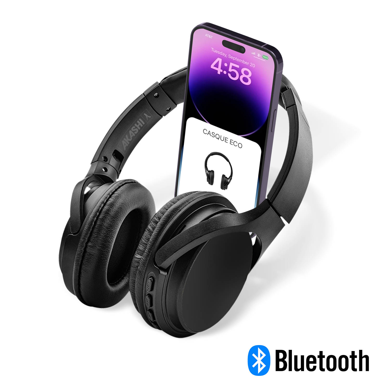 Cascos Audio Inalámbricos Bluetooth Negro, Reciclable, Akashi para