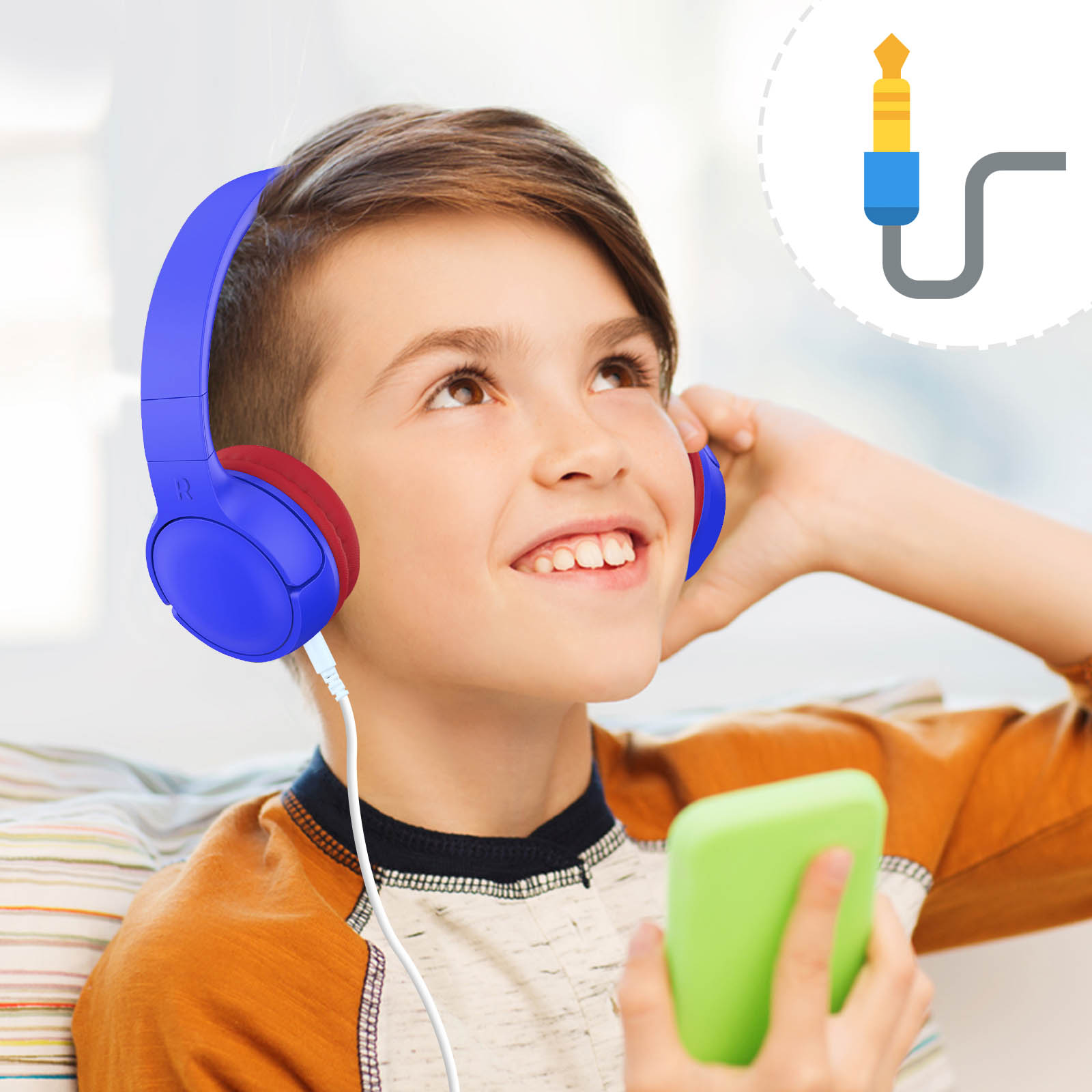 Casque Bluetooth 5.1 pour Enfant Autonomie 8h Pliable Akashi Bleu