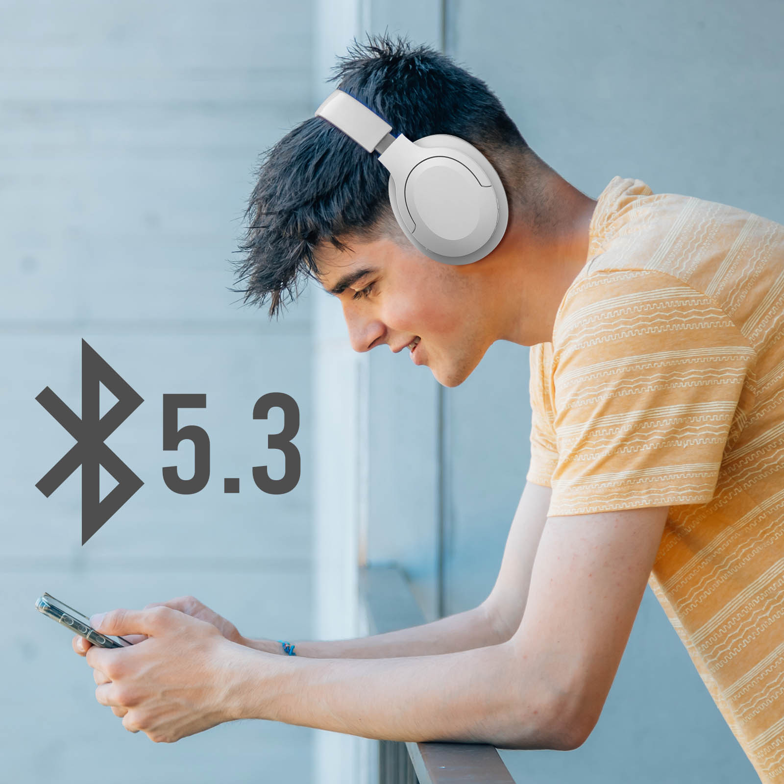 Casque Sans-fil Bluetooth 5.3, Réduction du Bruit et 20h d'Autonomie,  Akashi - Gris - Français