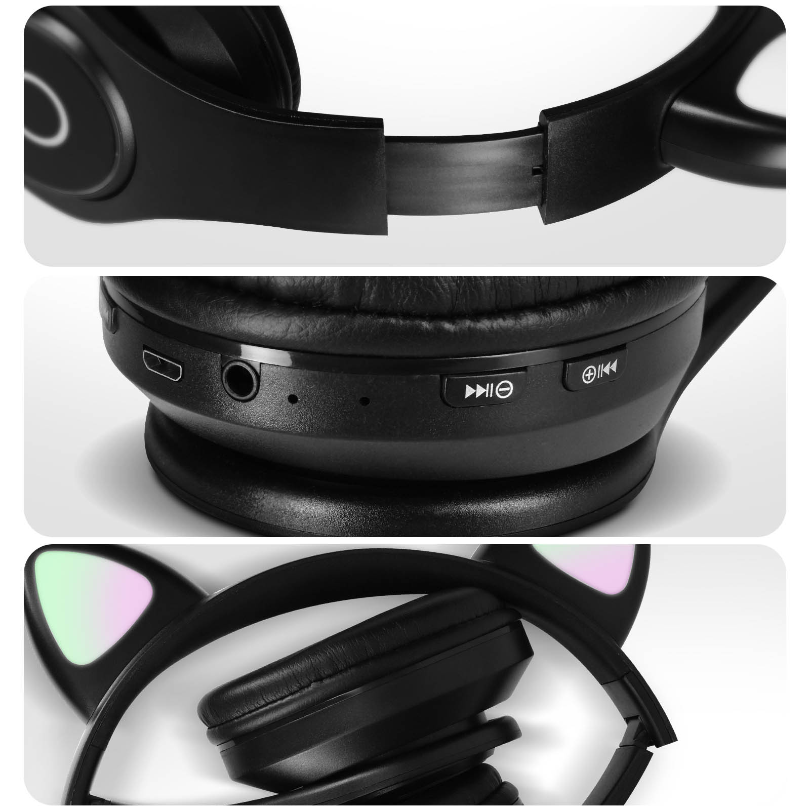 Casque lumineux bluetooth, musiques, sons & images