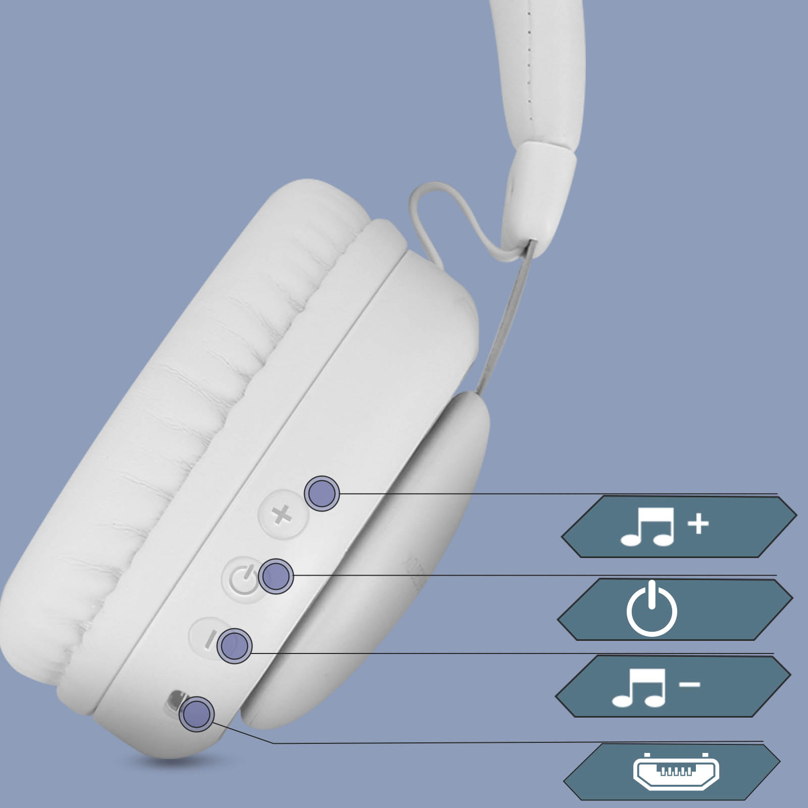 Casque Bluetooth Sans Fil Supra-auriculaire avec Micro & Appels mains  libres, BE10 - Blanc - Français