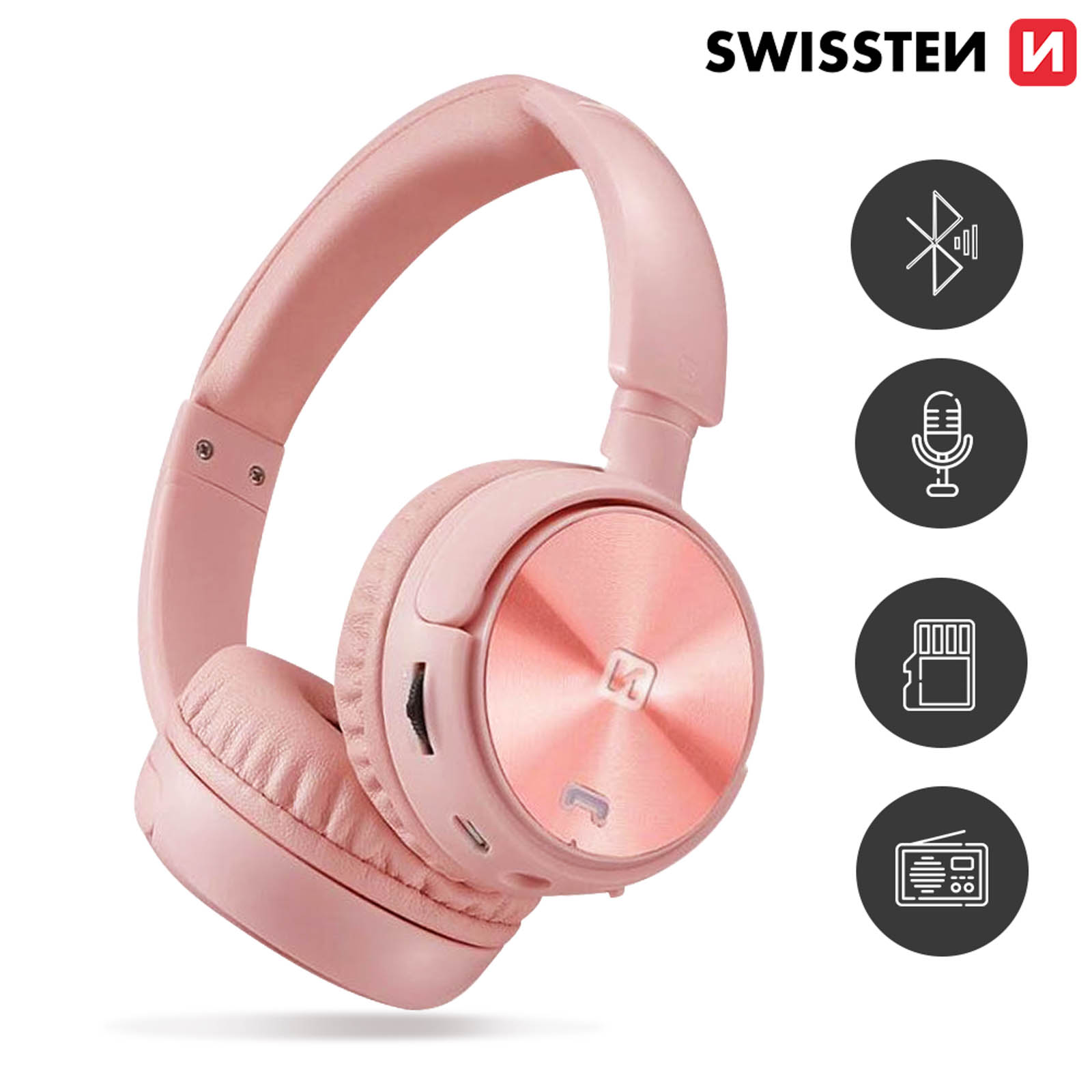 Casque Audio Bluetooth – Radio – FM – Port Micro SD – MDR – Rose – Kevajo