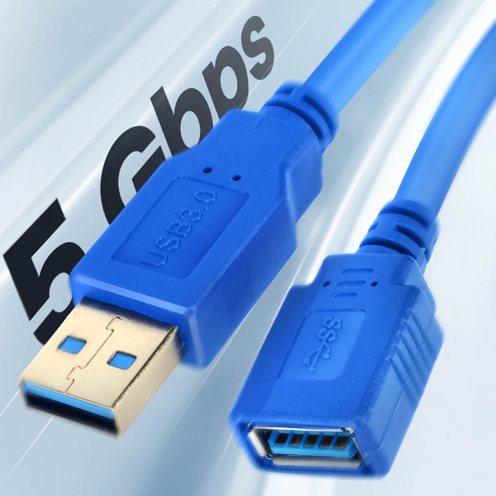 Cavo di prolunga USB 3.0 maschio - USB 3.0 femmina, 1 metro e 50 LinQ blu  per Wiko View 3 - Italiano