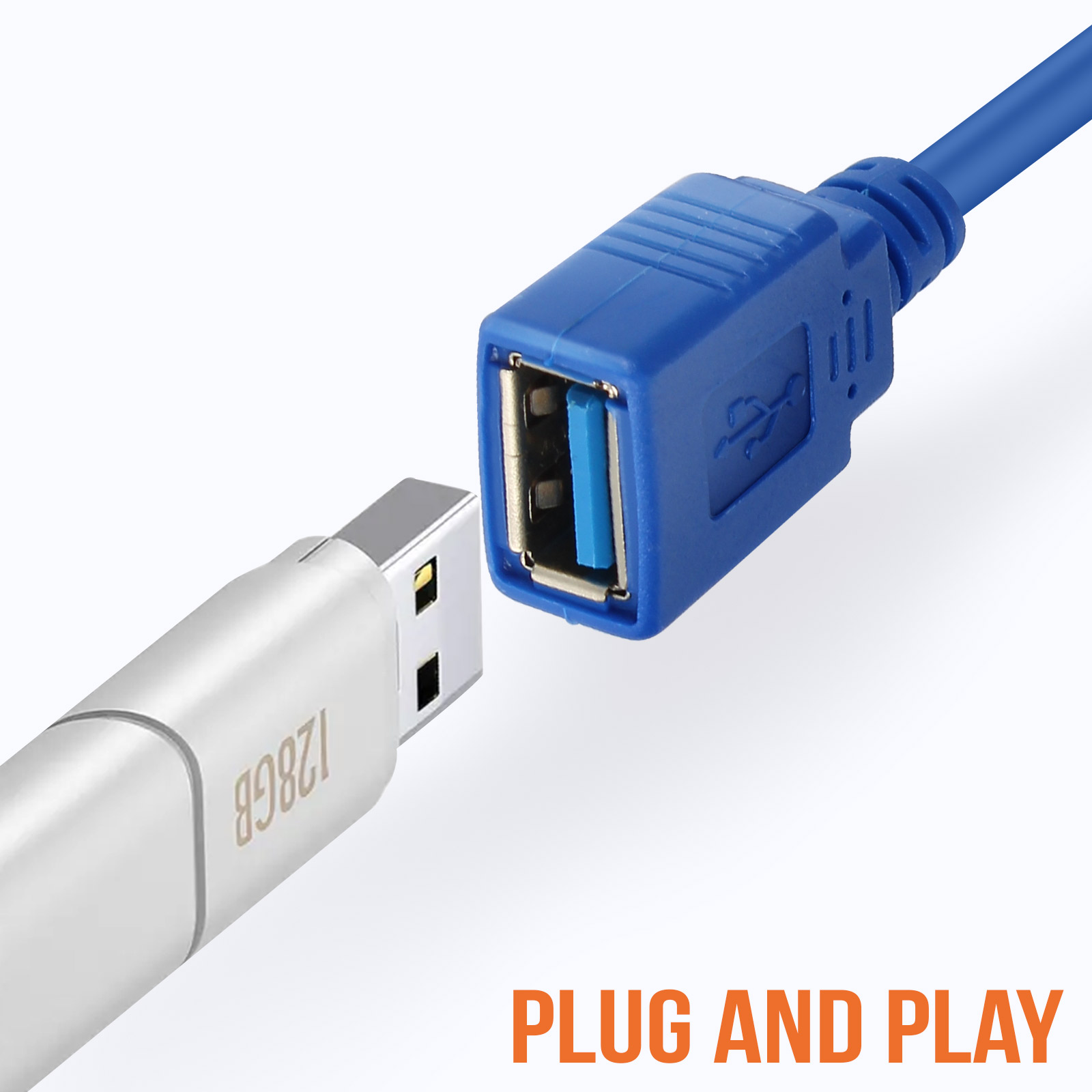 Rallonge USB 3.0 LinQ 1,5 mètres 5Gb/s - Câble d'extension Bleu
