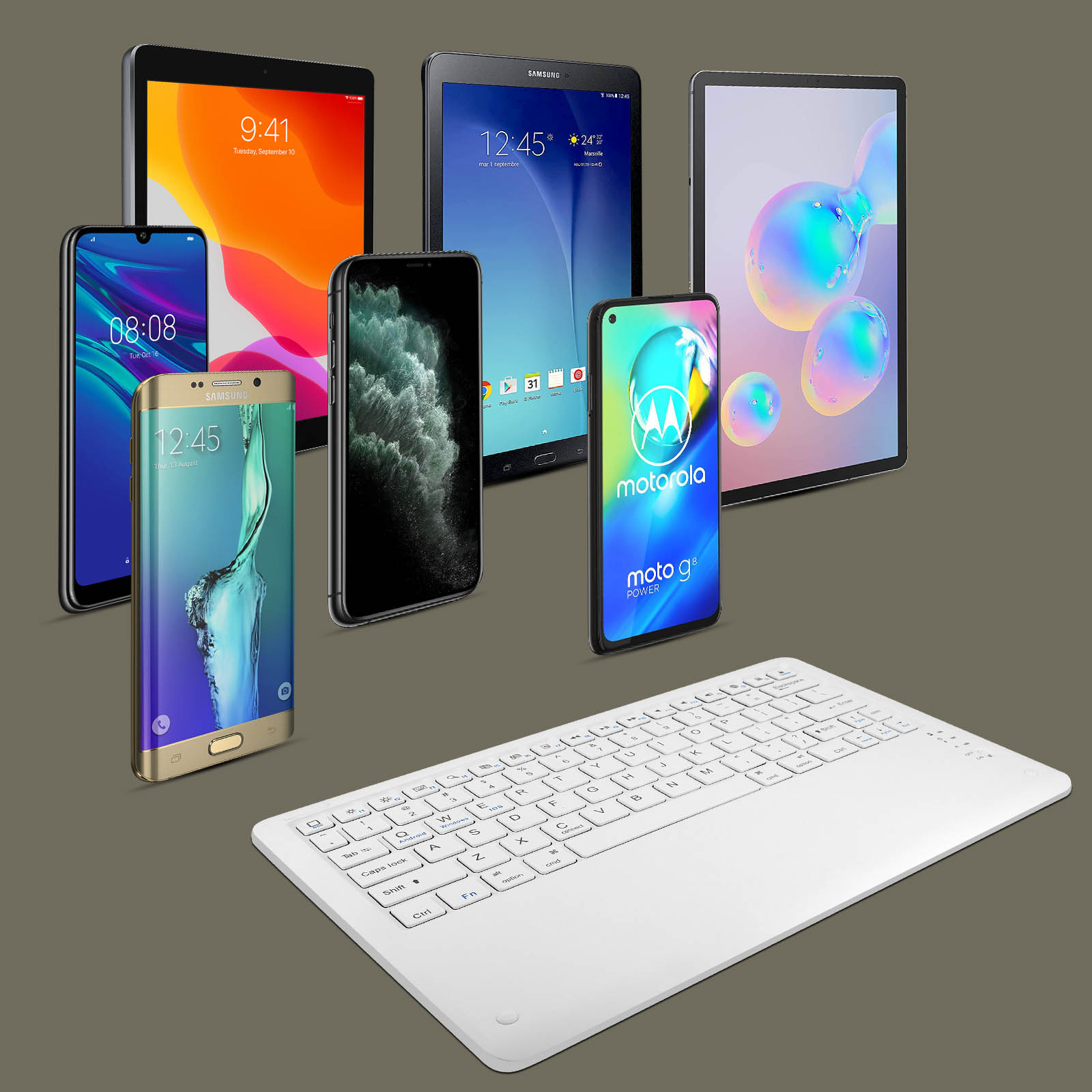 Avizar Clavier Bluetooth pour Samsung Galaxy Tab S7 Plus 12.4 et S8 Plus  avec Housse Support QWERTY 4H Doré - Etui tablette - LDLC