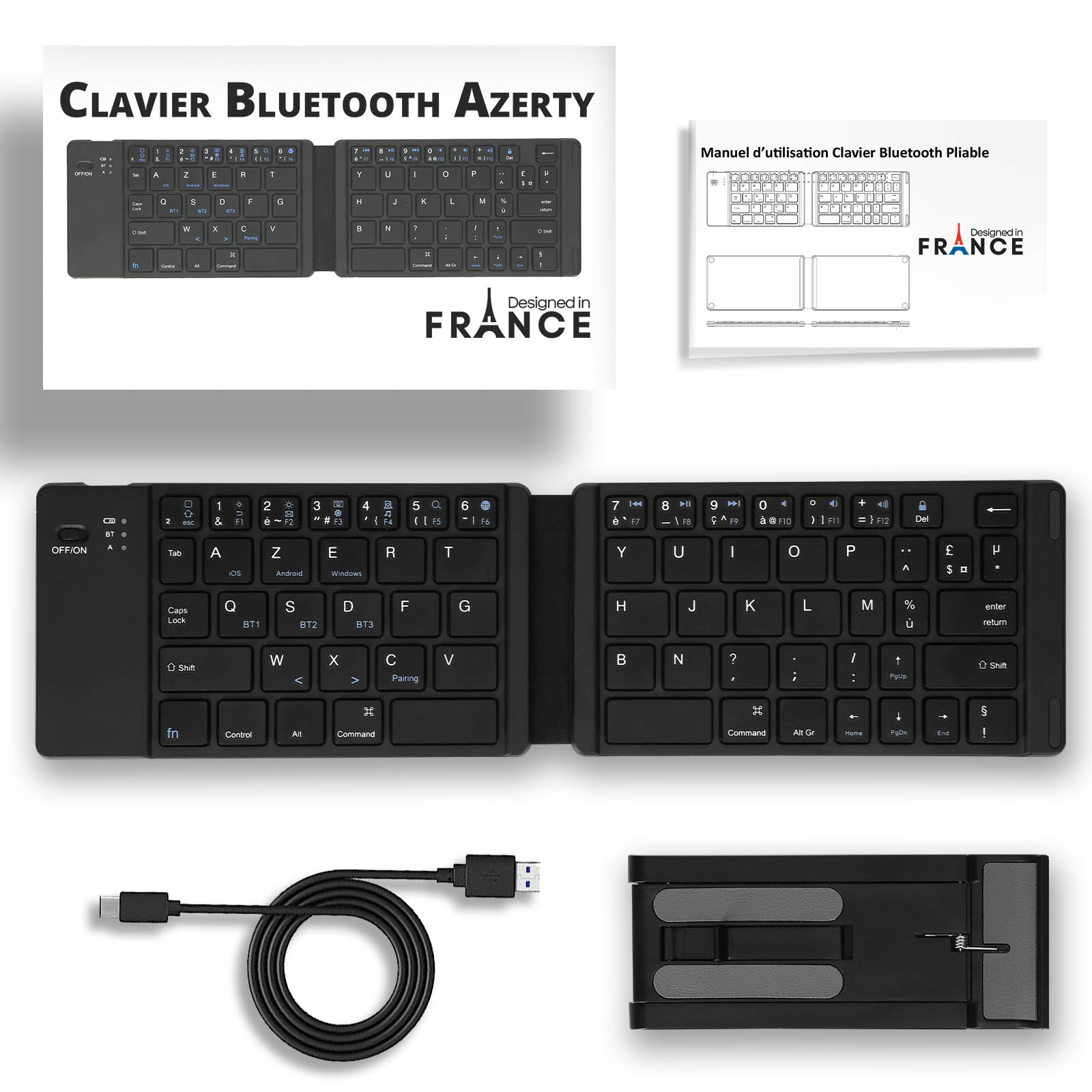 Clavier tablette AVIZAR Mini Clavier Bluetooth AZERTY