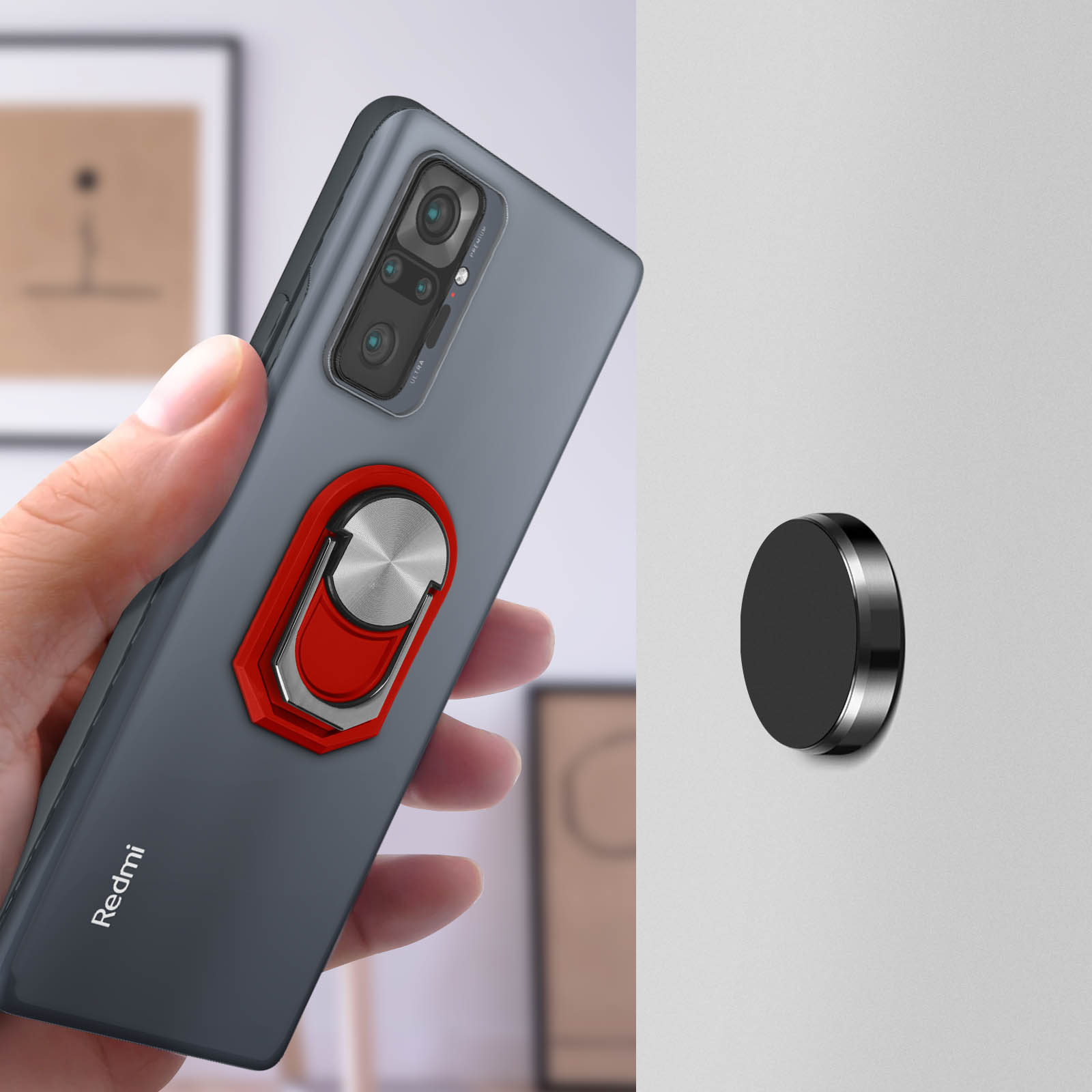 Anneau Support Téléphone Avec Strass - Rotation 360°, Adhésif Fort - Compatible Téléphones Et Tablettes - Lot De 4 - 7