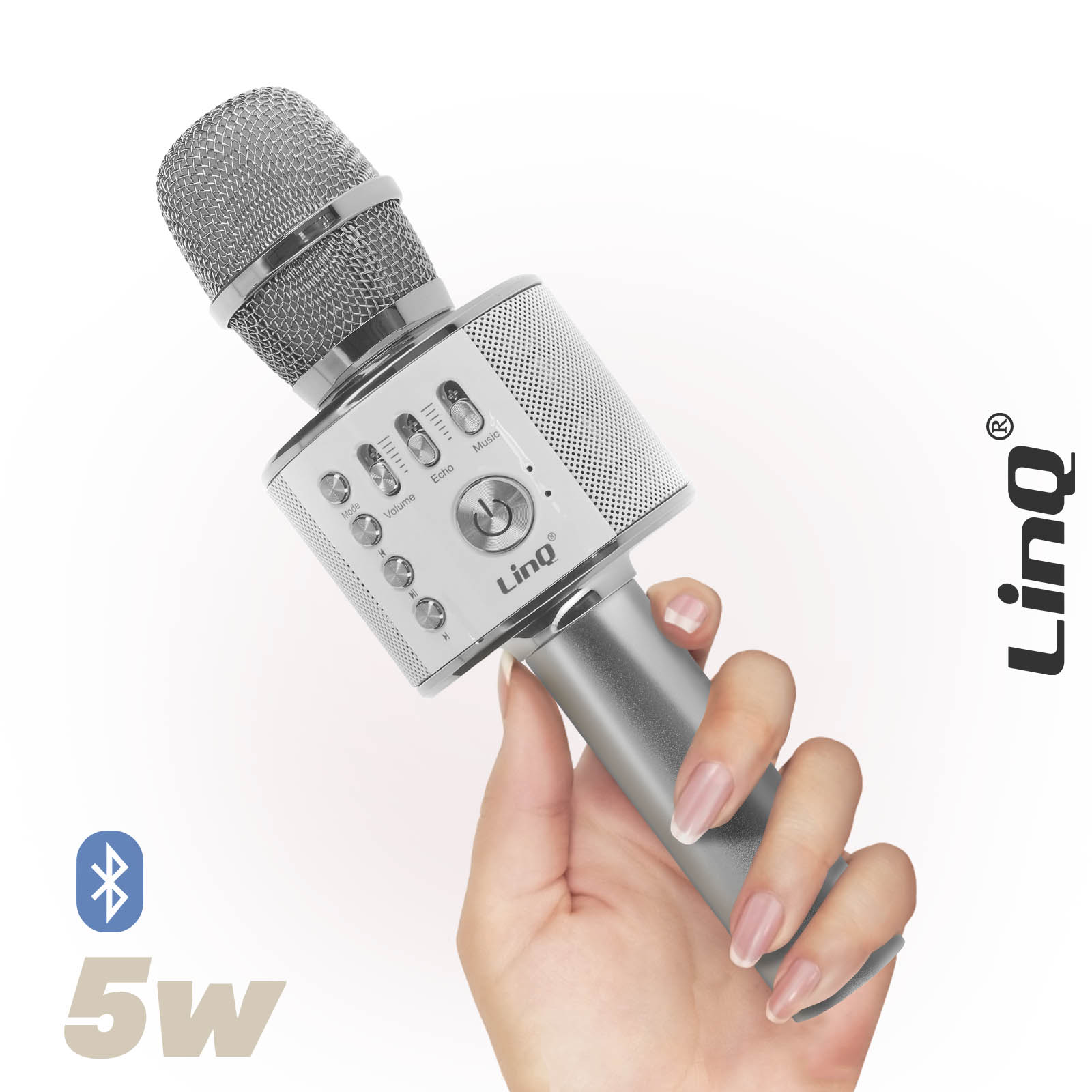 Micro Karaoké Sans fil Bluetooth Lumineux avec Haut parleur 9W
