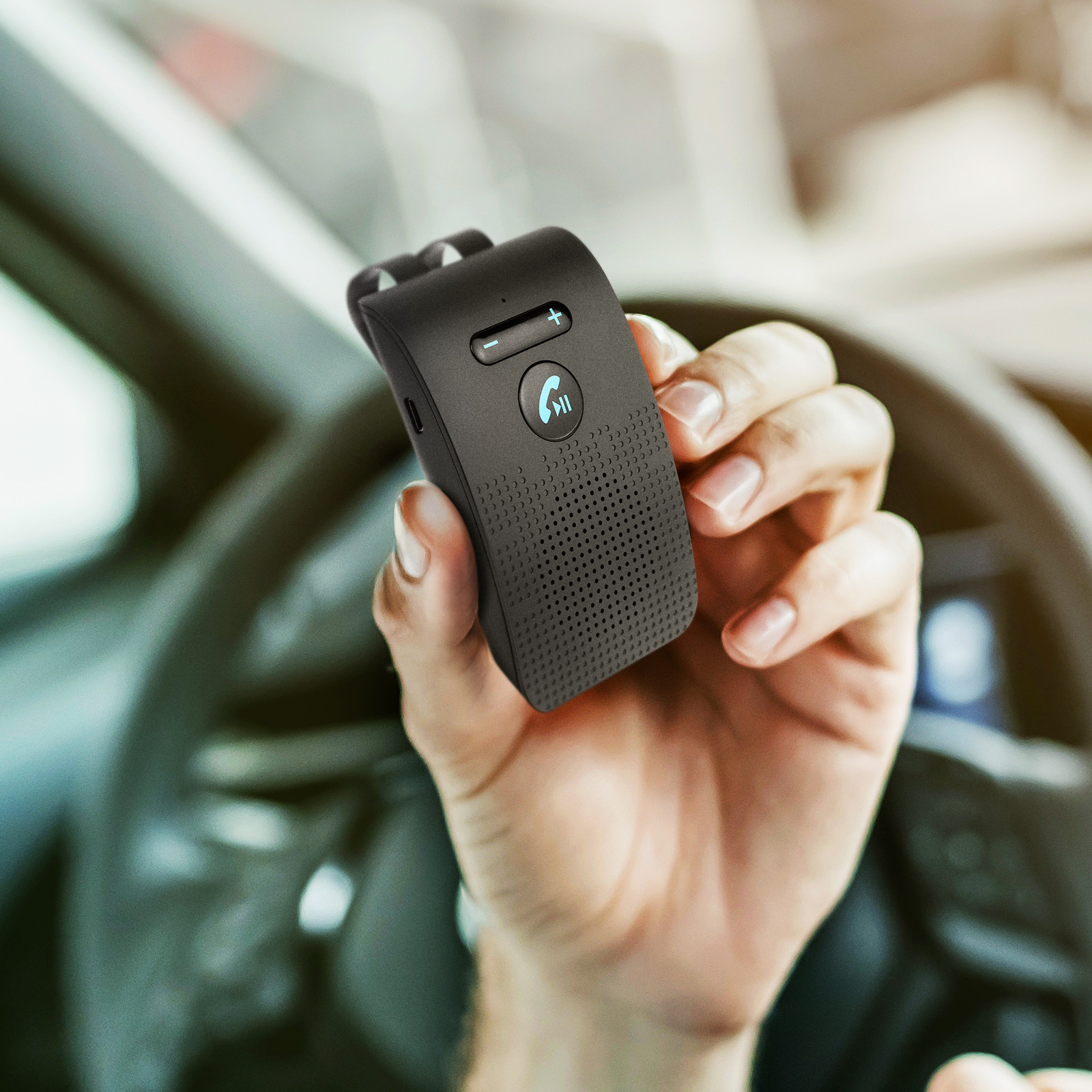 Kit main libre voiture Bluetooth multi-points (100% Legal Loi Juillet 2015)  - KX1 - Noir - Français