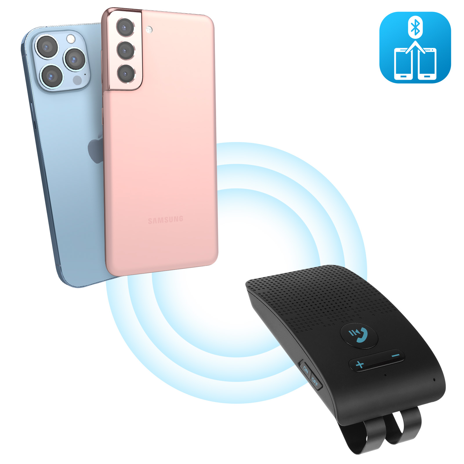Kit Mains Libres Bluetooth pour Voiture avec NFC et Chargeur JRBC01