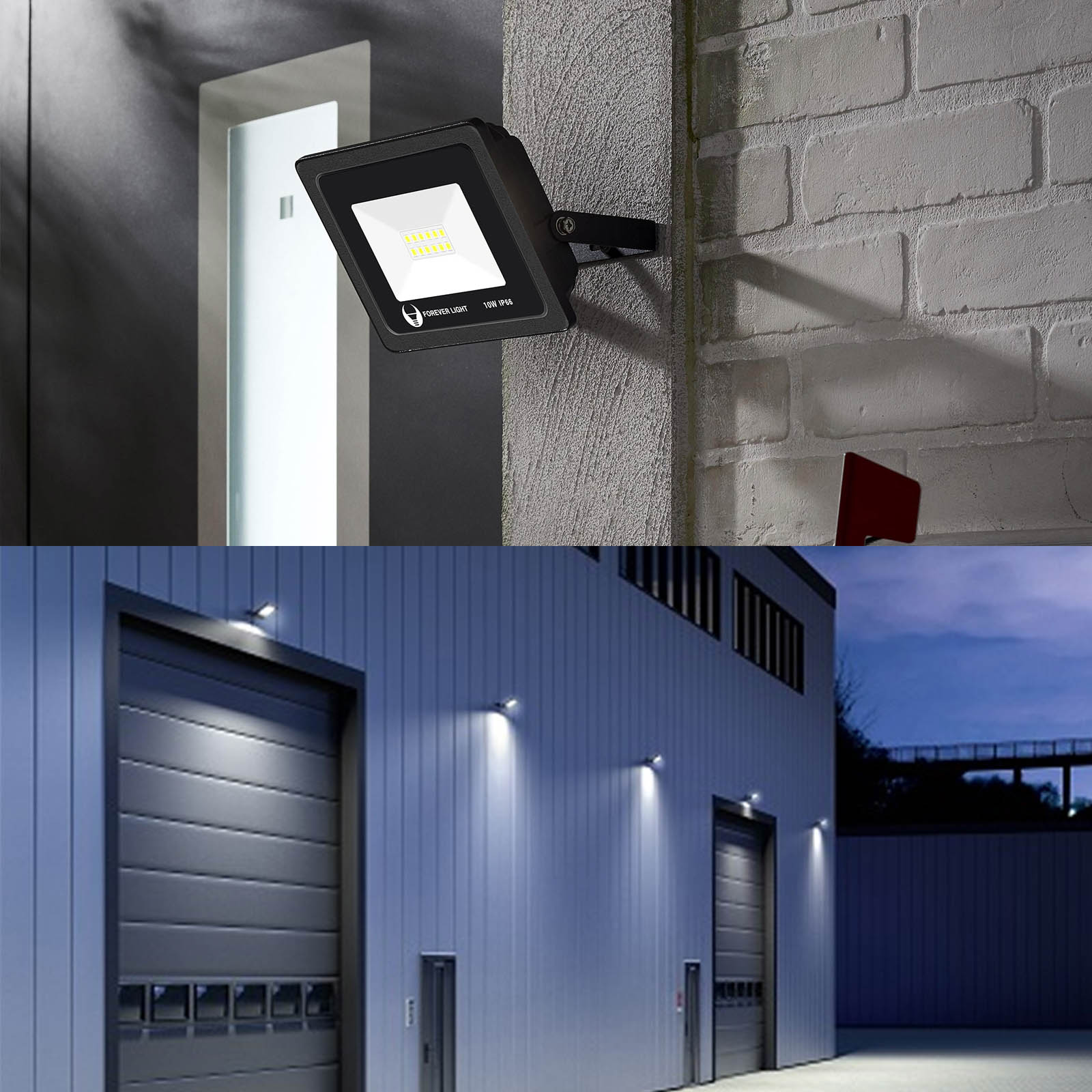 Projecteur Extérieur LED 10W Blanc Chaud Jardin Garage Spot éclairage de  sécurité IP66 Projecteur LED