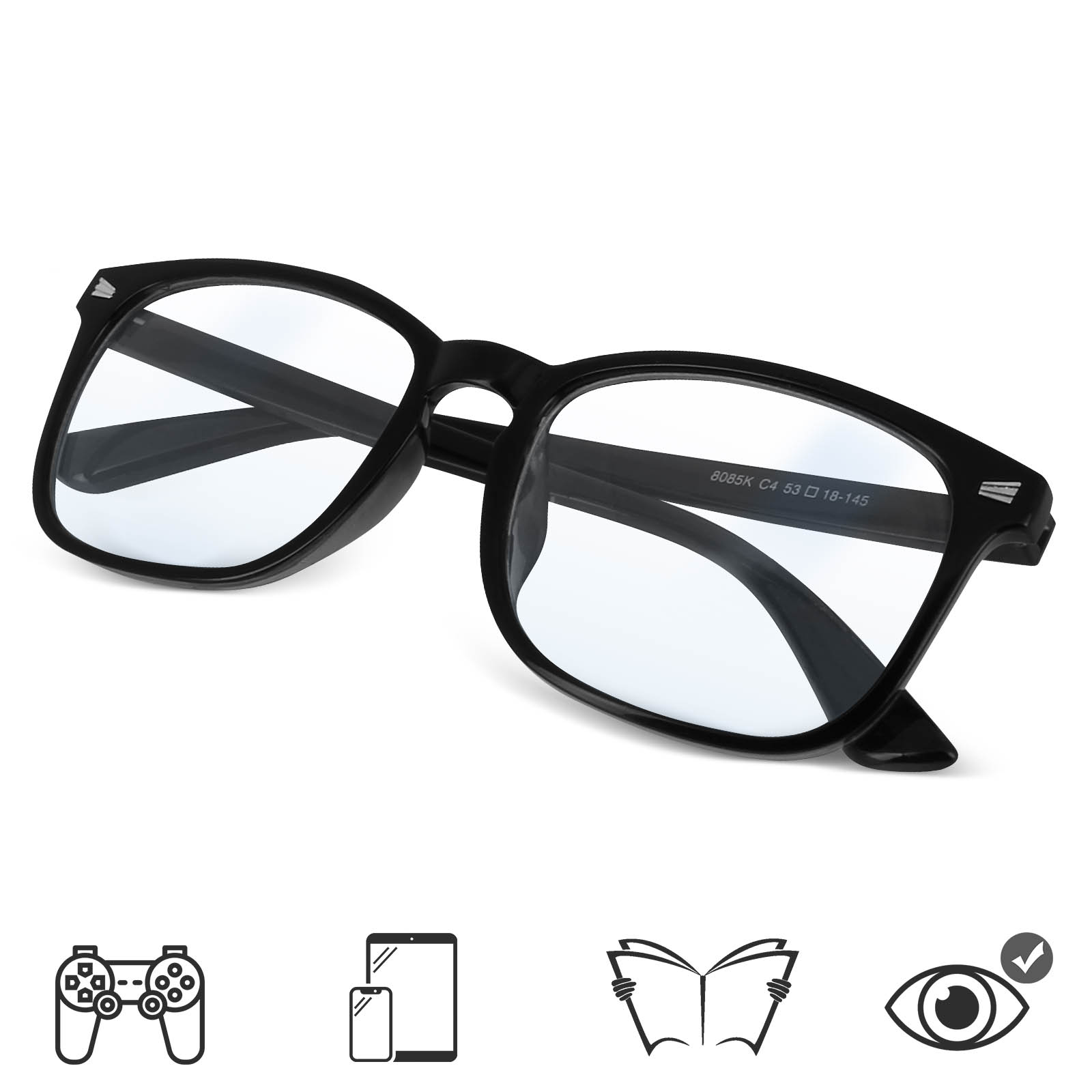 Lunettes Anti lumiere Bleue Antifatigue Monture Noir mat Francais