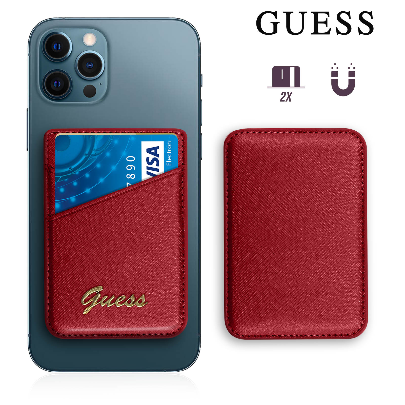 Funda Guess Diseño Saffiano Con Tarjetero Para Apple Iphone 13 Pro