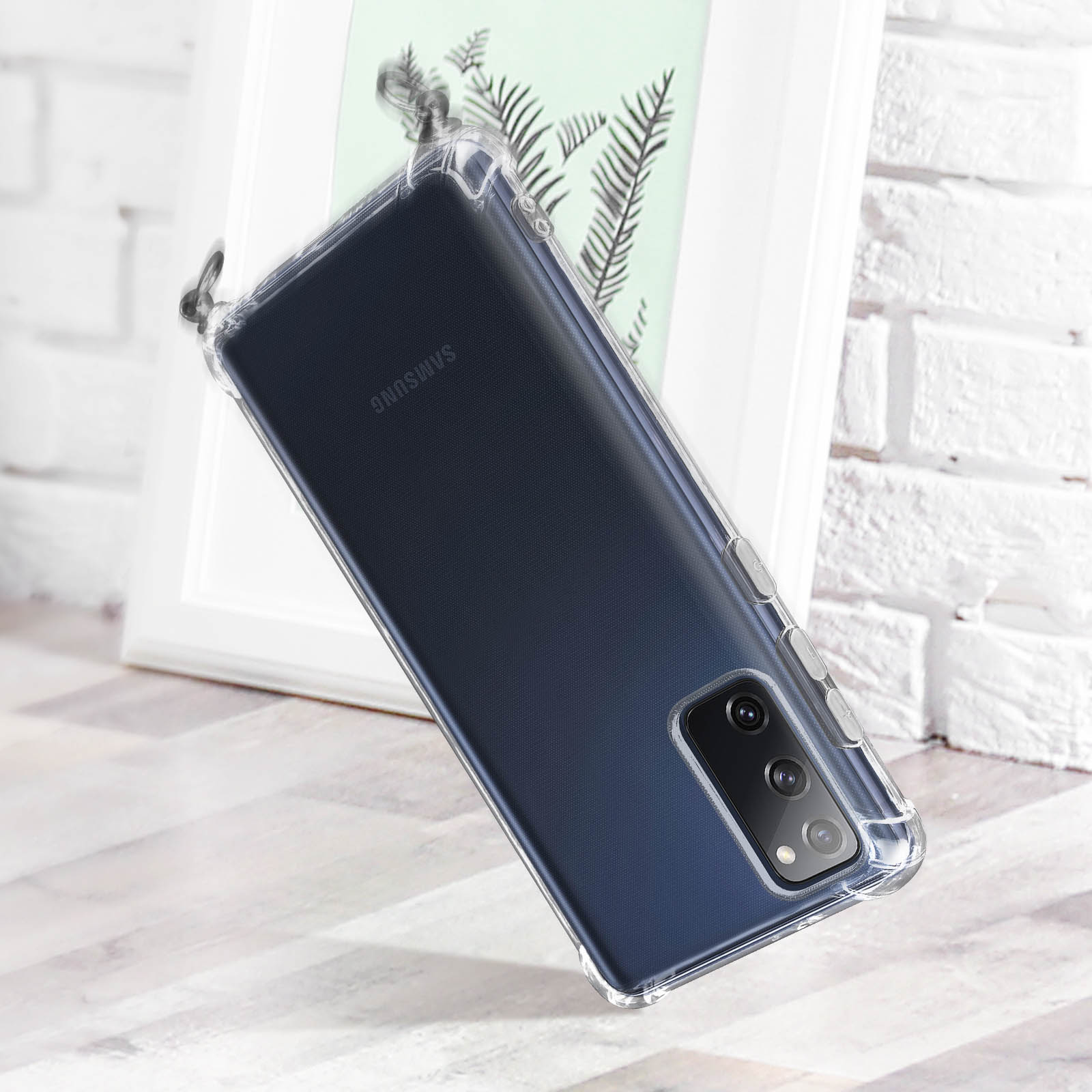 Coque Transparente Samsung Galaxy S20 FE / S20FE avec Lanière / Bandoulière  / Cordon téléphone Anneaux Bordeau