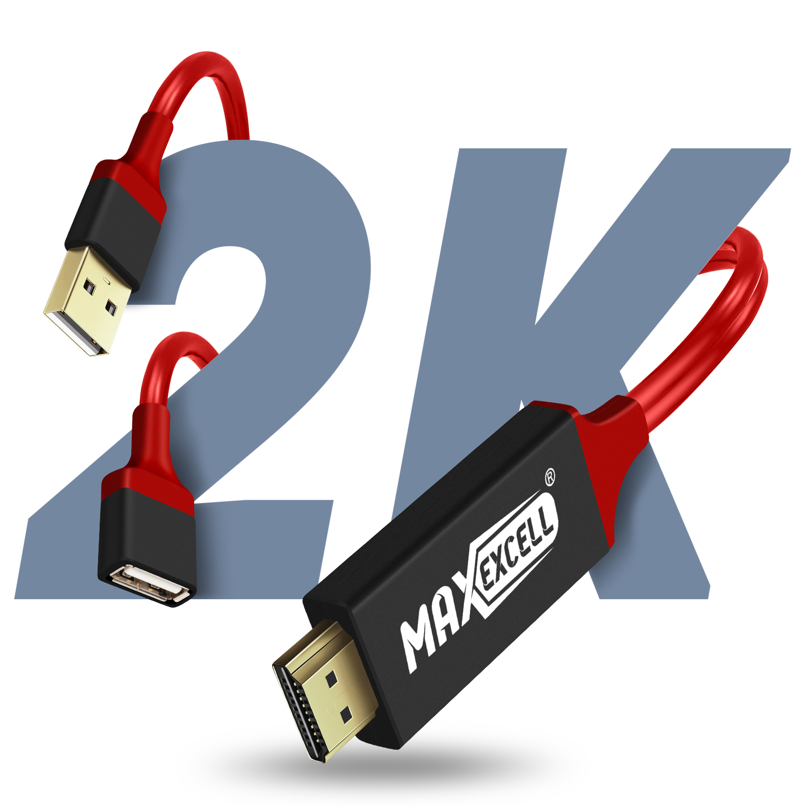 HML Cable USB a HDMI con Adaptador para Iphone Video a HDMI 1080P 1 Metros  Rojo
