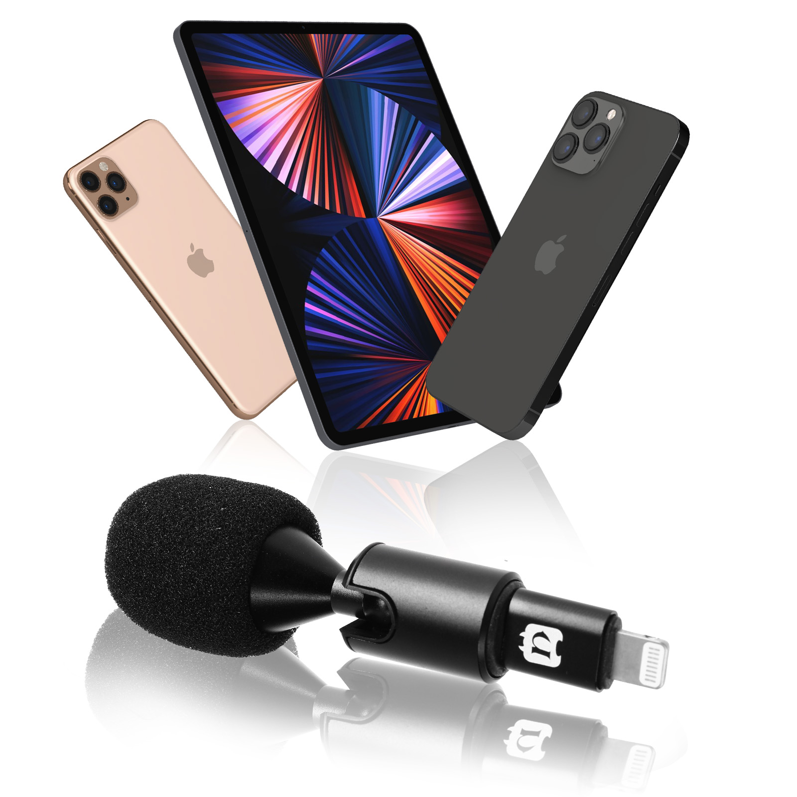 Micro pour iPhone, connexion Lightning, Pivotable avec Bonnette