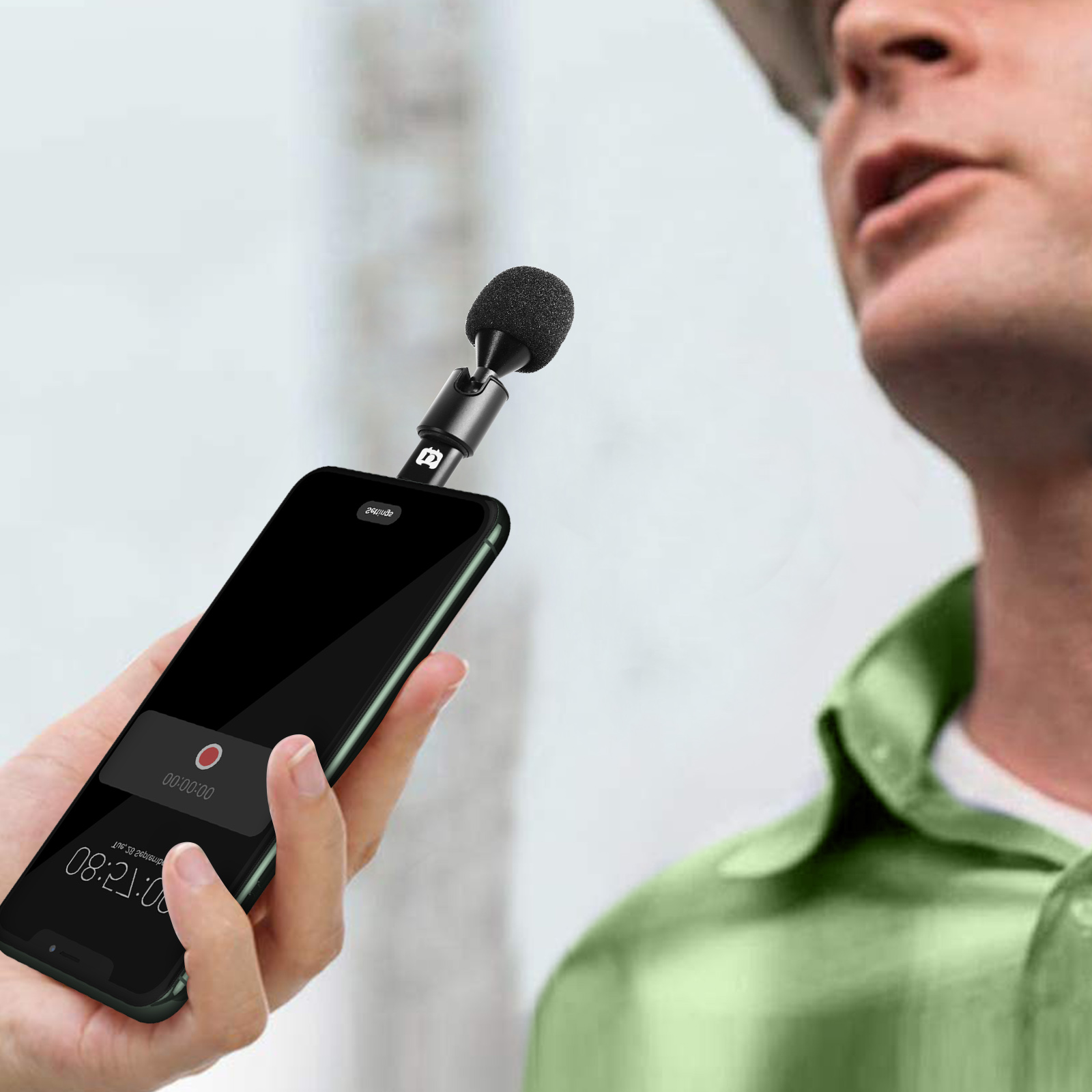 Microfono Lavalier per iPhone / iPad con Lightning, Pieghevole 90°  Omnidirezionale, con Filtro Anti-vento - Puluz - Italiano