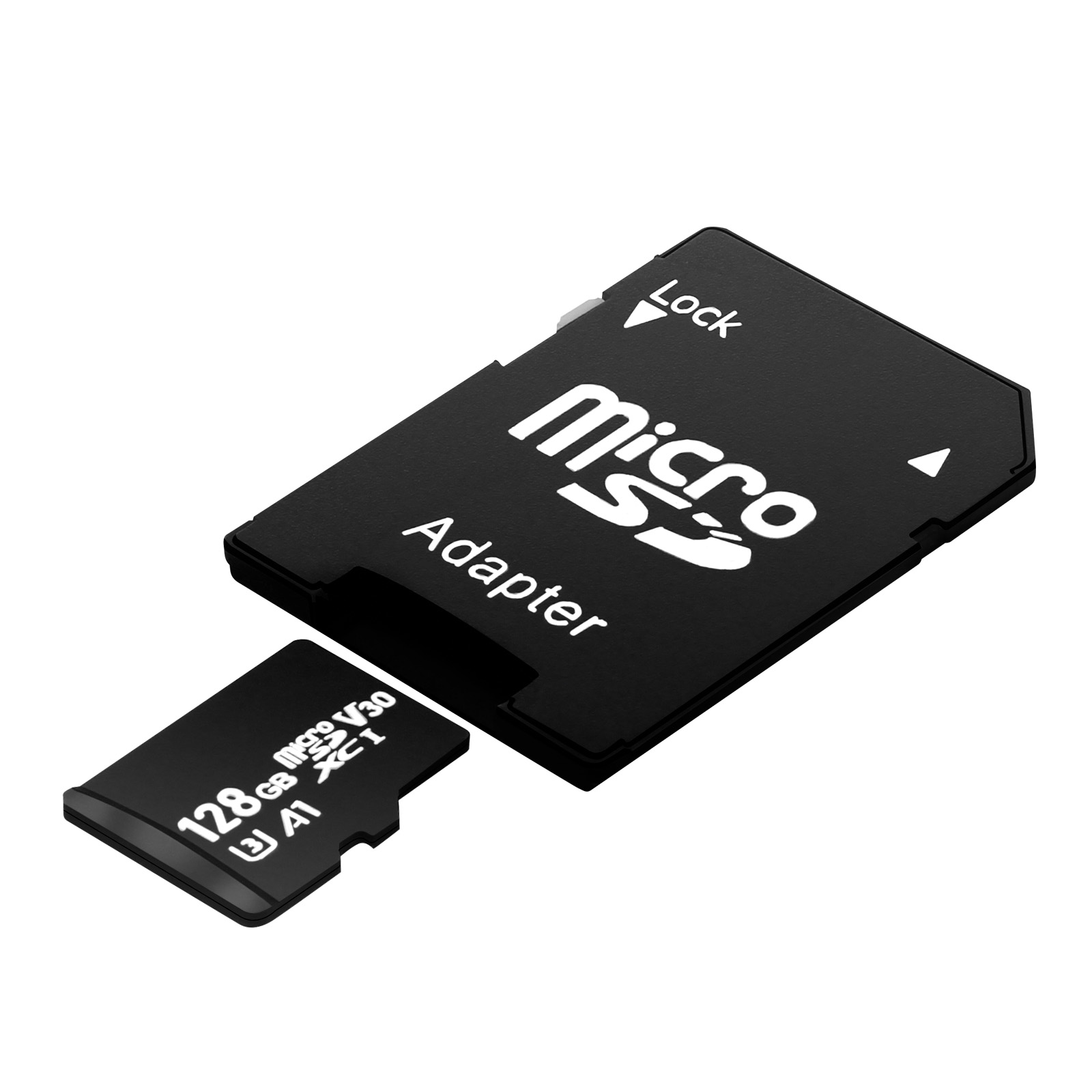 Carte Micro SD 128 Go, Carte Mémoire microSDXC + Adaptateur SD