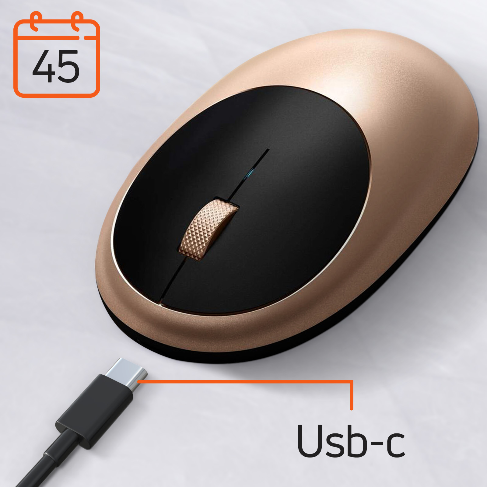 Mouse Bluetooth per MacBook e iMac ricaricabile USB-C, Satechi M1 - azzurro  - Italiano