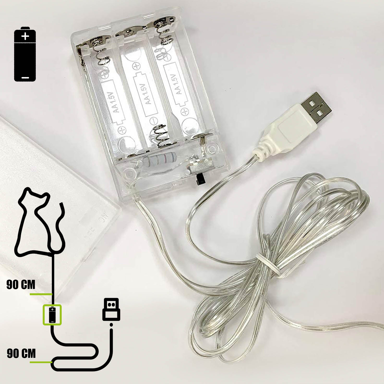 Gato Neon Brassard lumineux LED USB - AW23