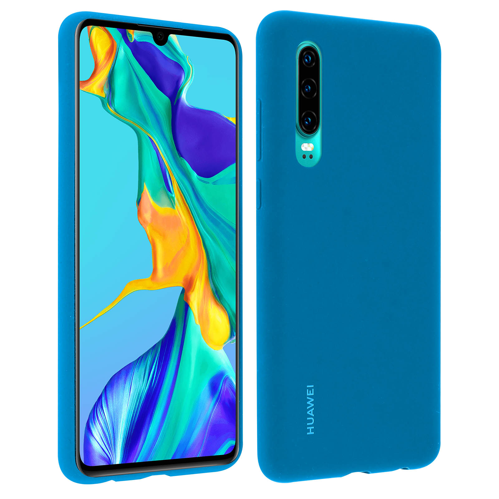 HUAWEI Coque Rigide Finition Soft Touch Bleue Huawei Pour P30