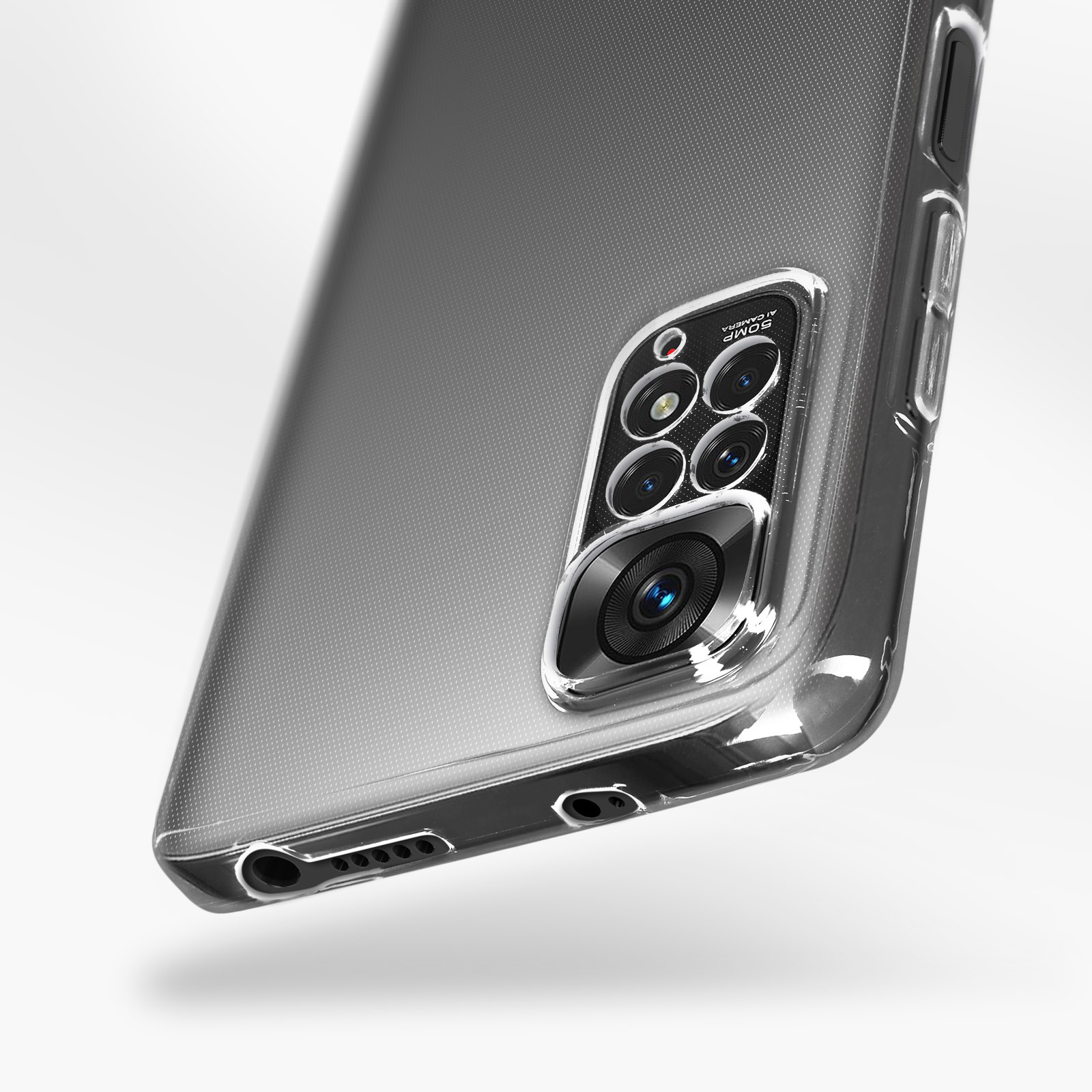 Coque Xiaomi Redmi 13C Transparent + Verre Trempé Noir - Protection  Intégrale 360°