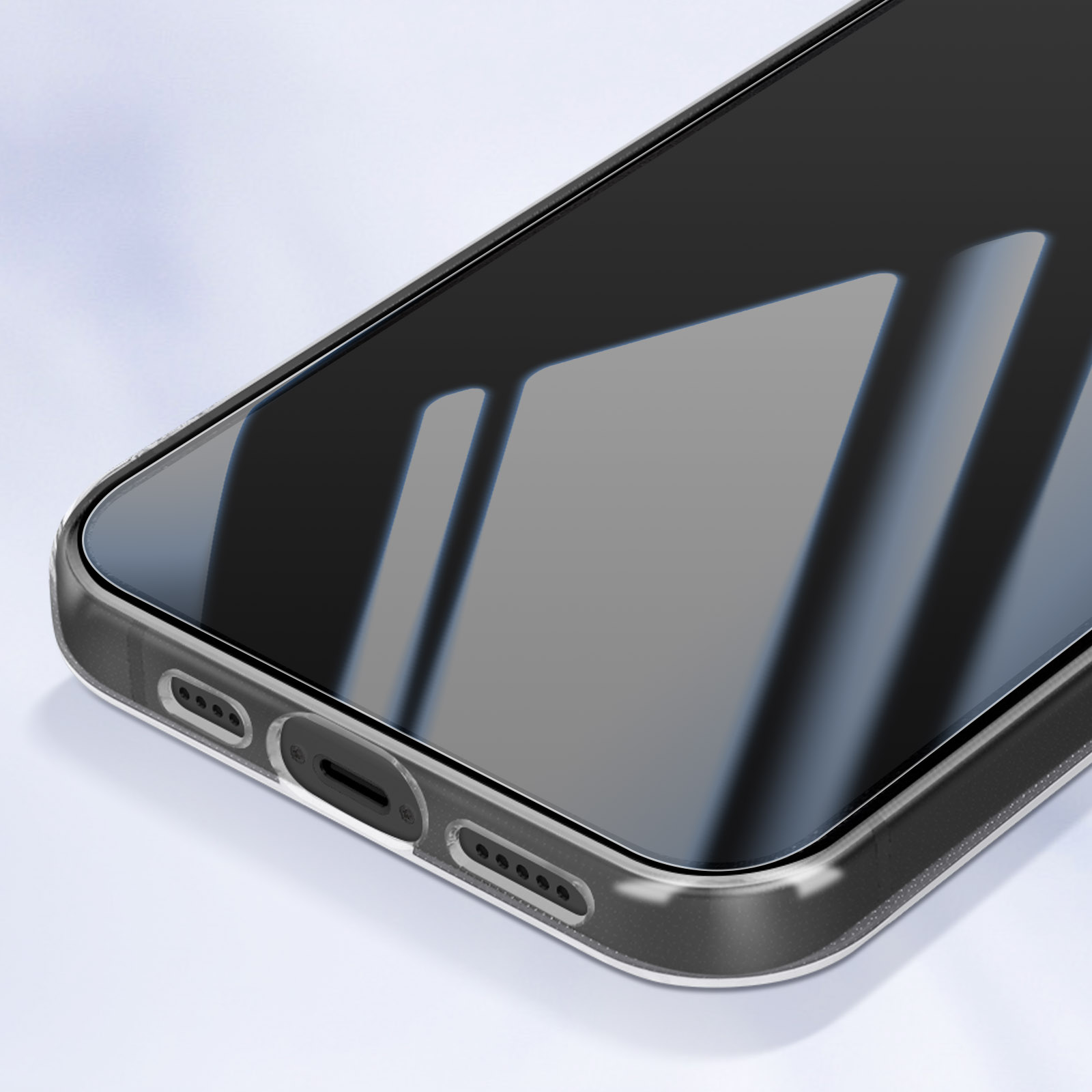 Funda Doble iPhone 15 Pro Silicona Transparente Delantera y Trasera