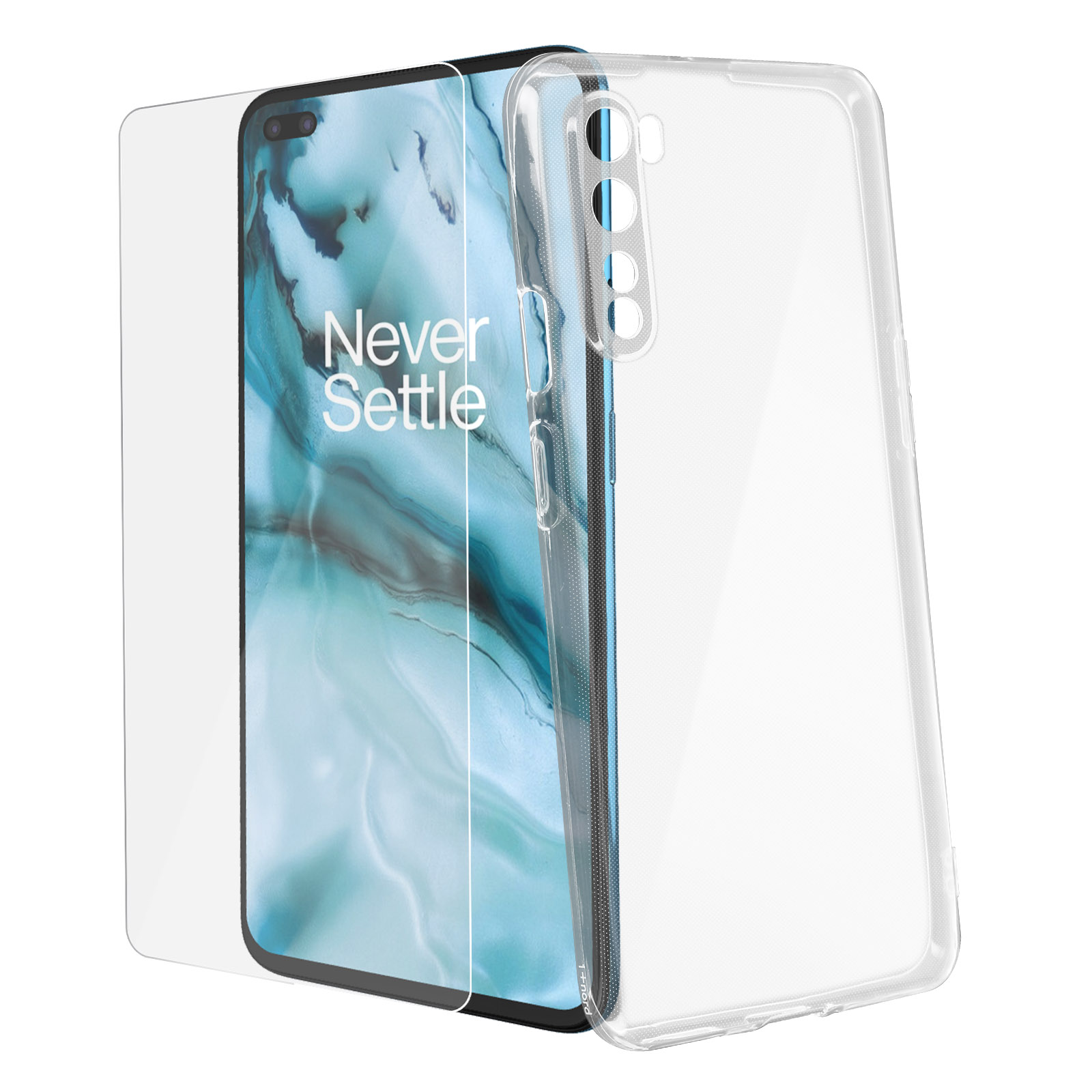 TM-Concept Vetro Temperato Per OnePlus Nord - 0,26 Mm, 2,5D, Durezza 9H, Trasparente, Con Kit Montaggio