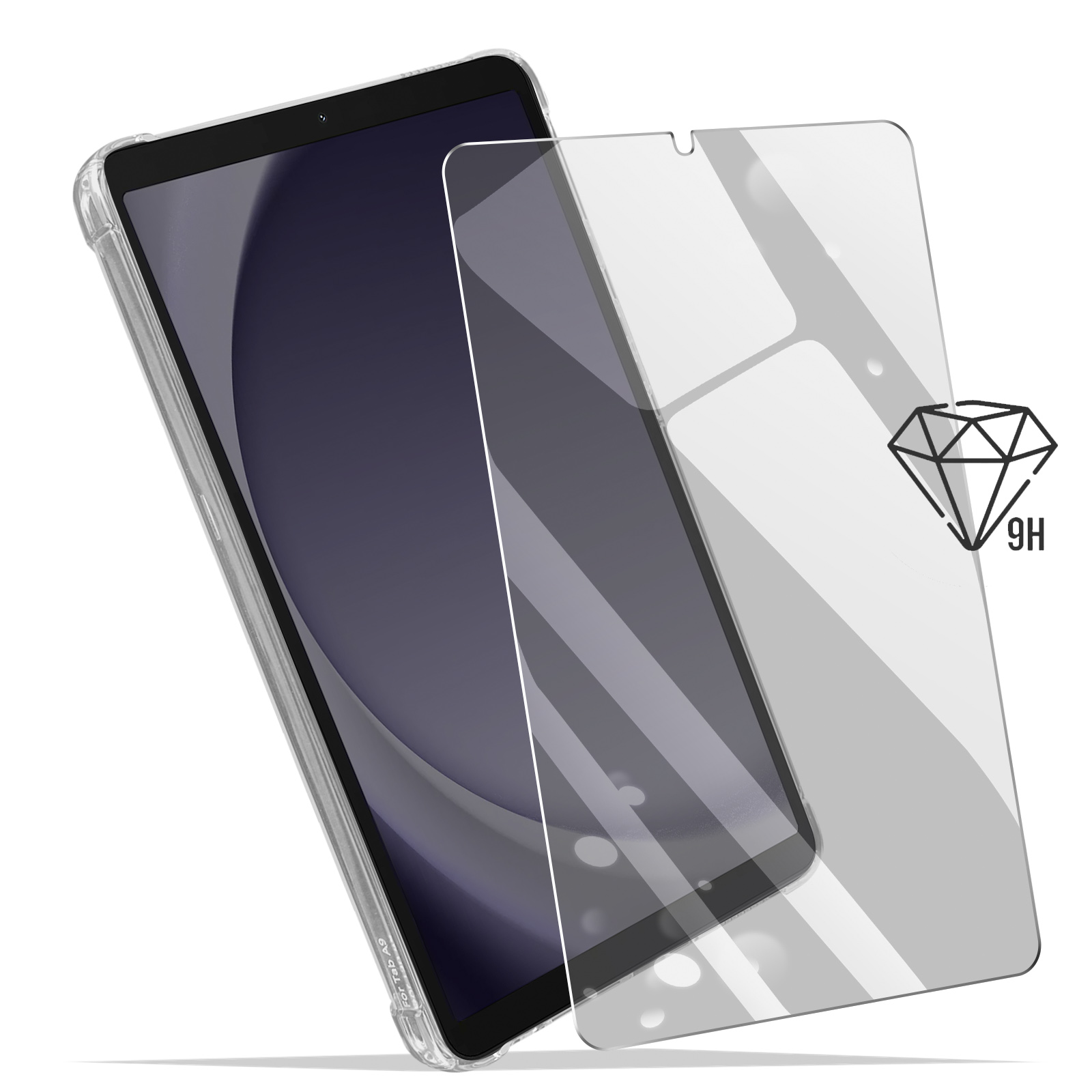Pack 360° : Coque souple + Verre Trempé Transparent pour Samsung Galaxy Tab  A9 - Français