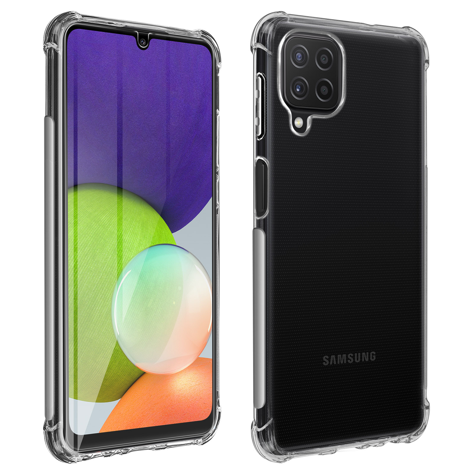 VERRE TREMPÉ + COQUE ANTICHOC TRANSPARENTE Pour SAMSUNG GALAXY A22 4G  PROTECTION