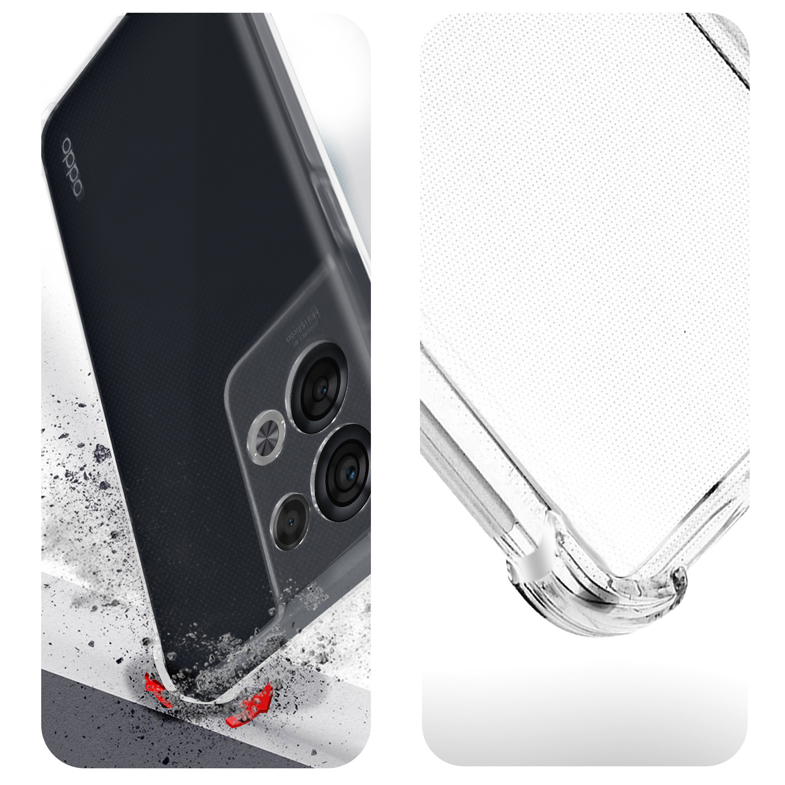 Pack de protección 360º premium Oppo Reno 6: funda flexible antigolpes +  cristal templado - Transparente - Spain