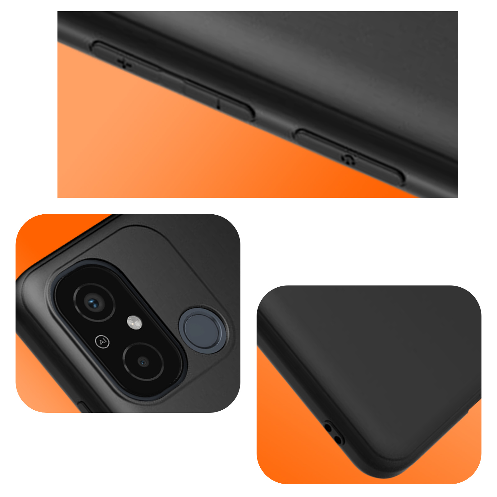 Pack de Protección Made for Xiaomi Redmi 12C, Funda Semi-rígida Negra +  Cristal Templado - Spain